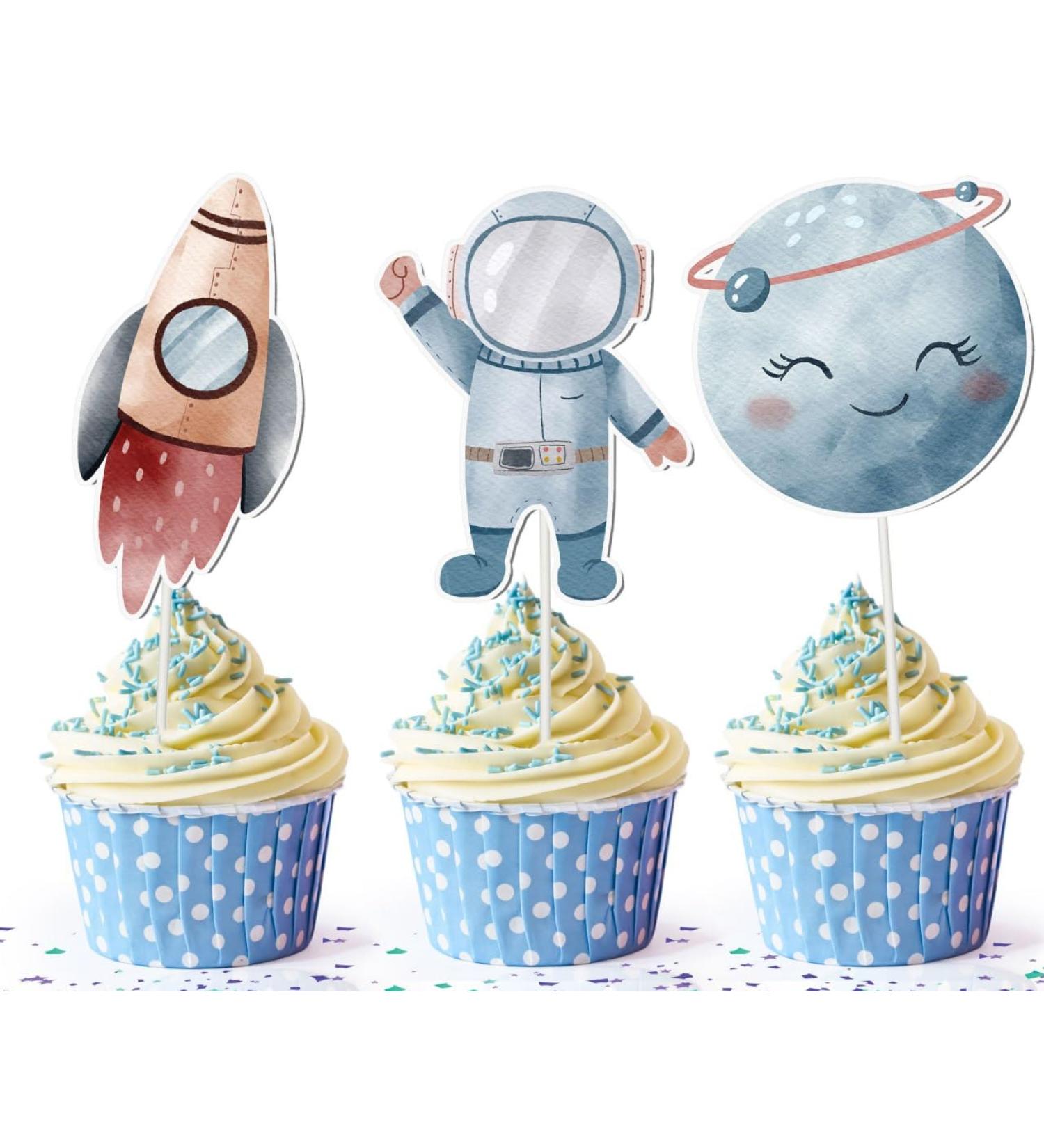 10 Pcs Space Cupcake Toppers - Galactic Cake Decorations for Cosmic Celebrations - Buy Online on GoSupps.com