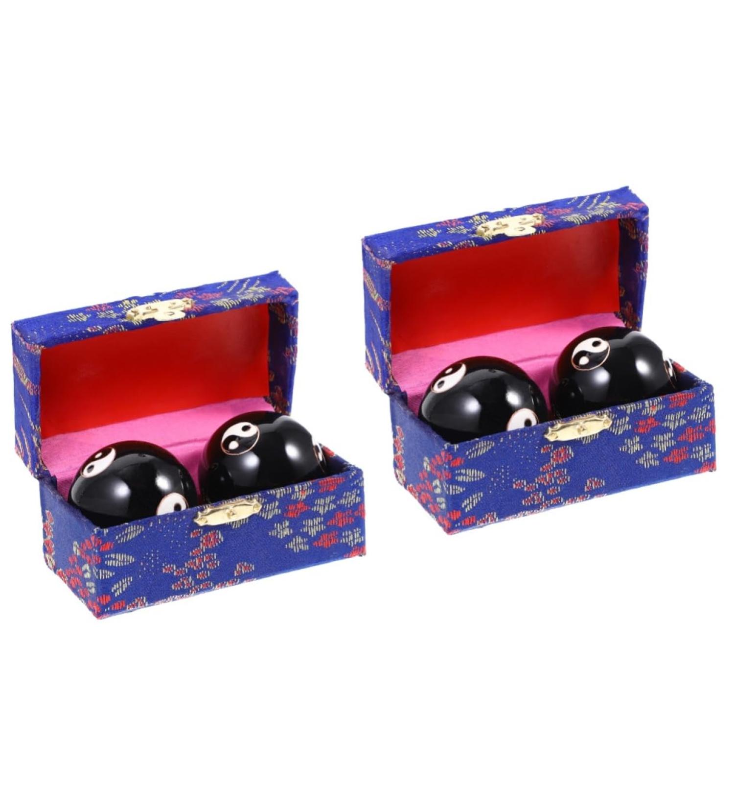Partykindom 4-Piece Massage Globe Set | Metal Hand Exercise Balls for Yoga & Fitness | Hand Training Tool for Enhanced Grip & Relief - Buy Online on GoSupps.com