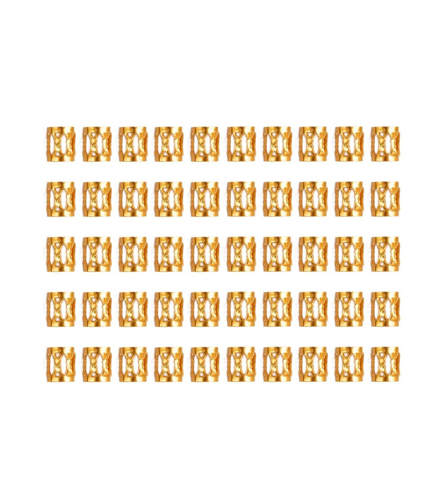 Dreadlocks Beads 50-Count Gold Aluminum Metal Cuffs for Women and Girls - Hair Braiding Accessories - Buy Online on GoSupps.com