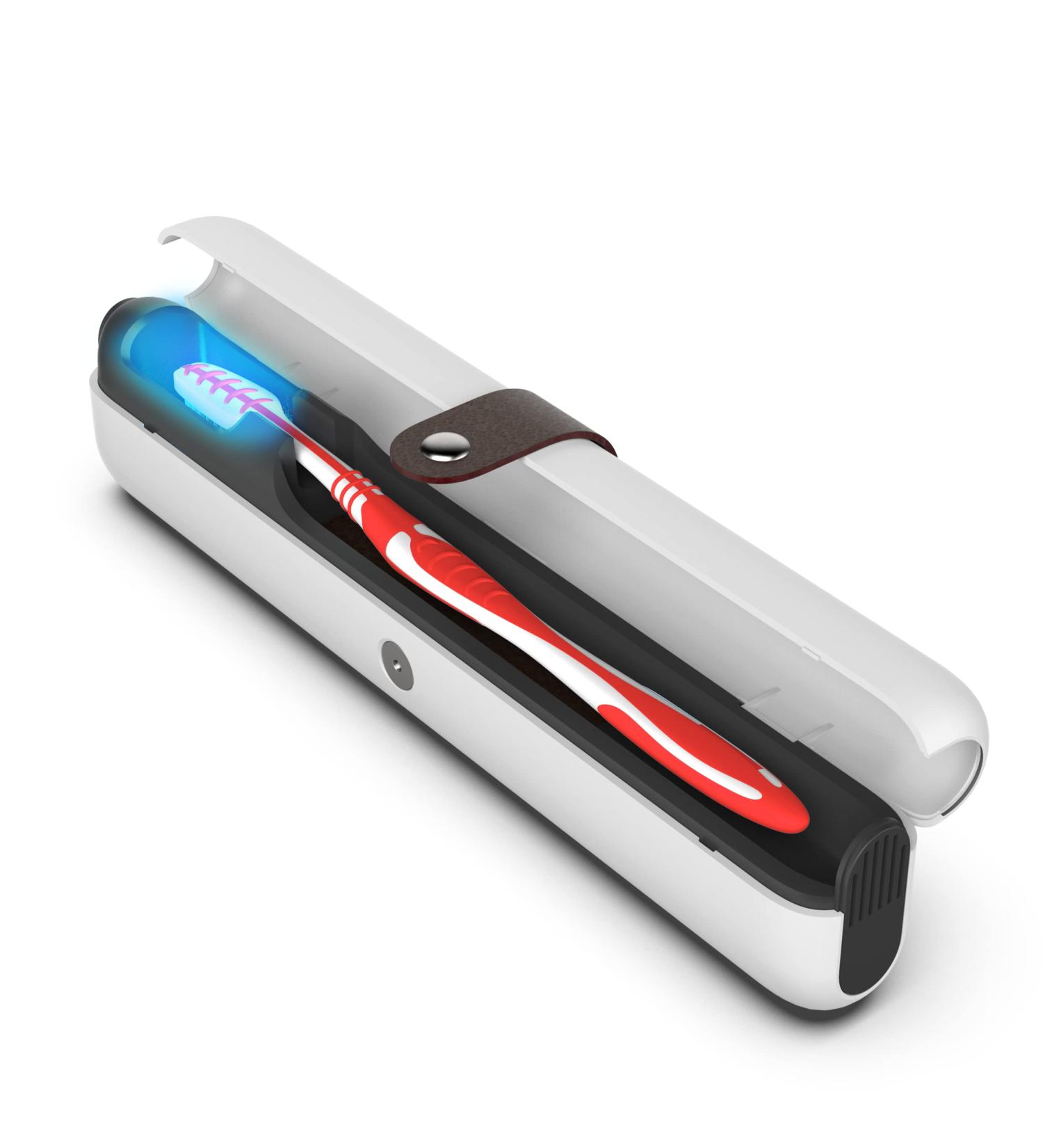 Front Arch UV Toothbrush Sanitizer and Holder - Portable Toothbrush Cleaner Sterilizer with UV Light - Buy Online on GoSupps.com