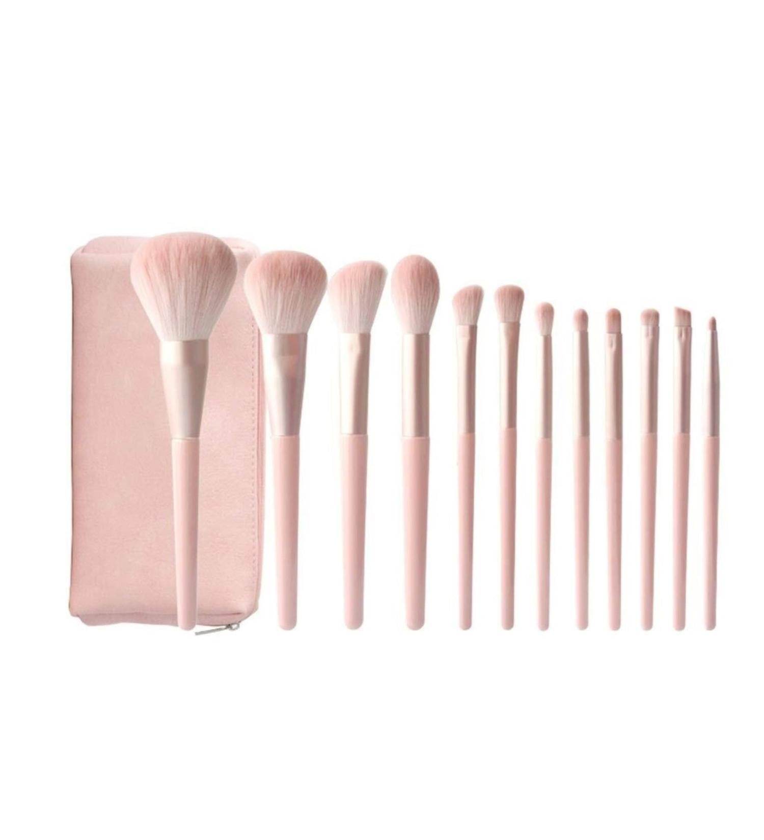 OXOAMP Makeup Brush 12-piece Makeup Brush Premium Synthetic Hairless Fiber with Travel Cosmetic Bag Great for Travel Foundation Brushes - Buy Online on GoSupps.com