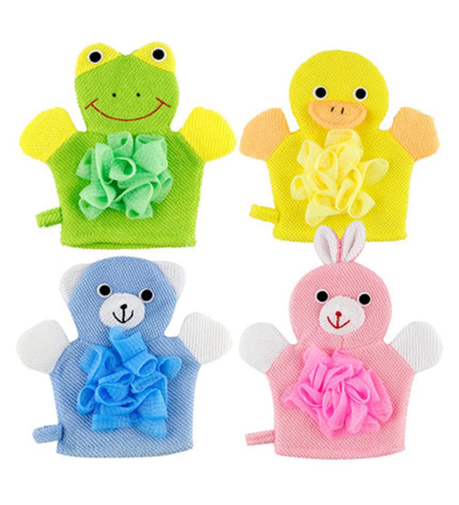 FRCOLOR Kids Exfoliating Bath Gloves Set - Animal Loofah Bath Mitts for Children - Buy Online on GoSupps.com