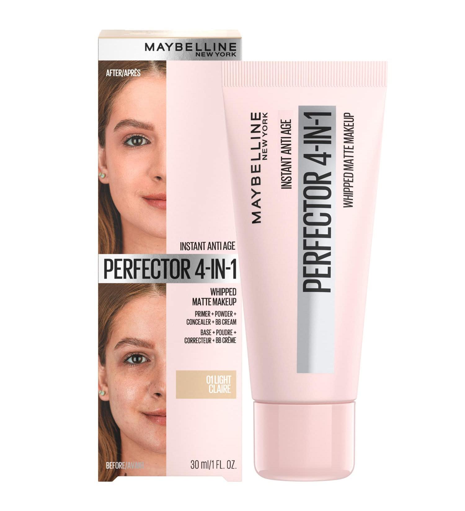 Maybelline New York - Perfecteur de Teint Matifiant 4-en-1 Multi-Usages - Fond de Teint Instant Anti Age Perfector - Teinte : 01 LIGHT - Contenance : 30 ml 01 LIGHT 1 unit (Lot de 1) - Buy Online on GoSupps.com