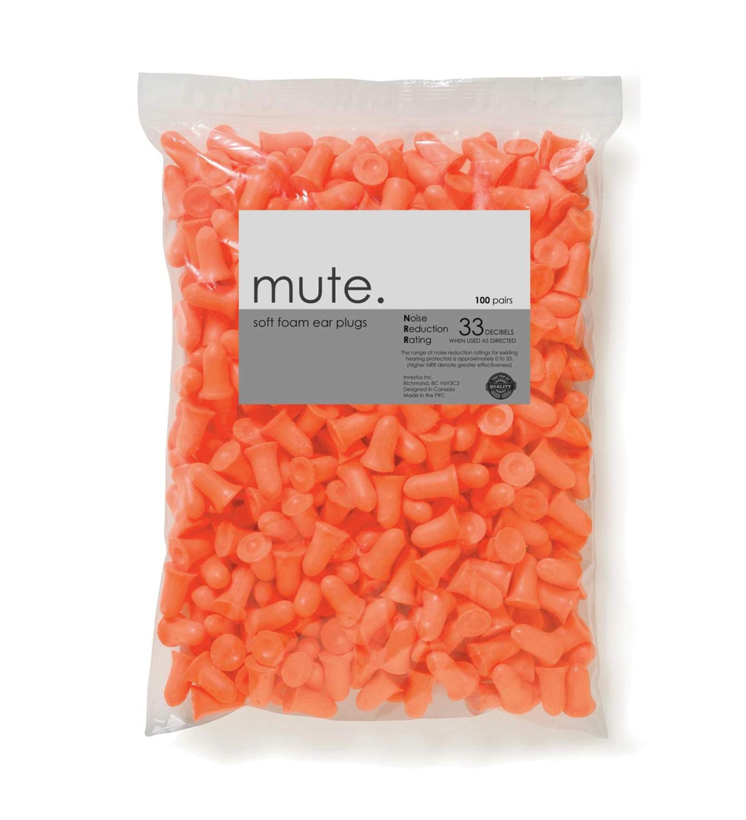100 Pair Memory Foam Ear Plugs by Hildbrandt - Soft NRR 33 for Ultimate Noise Reduction - Buy Online on GoSupps.com