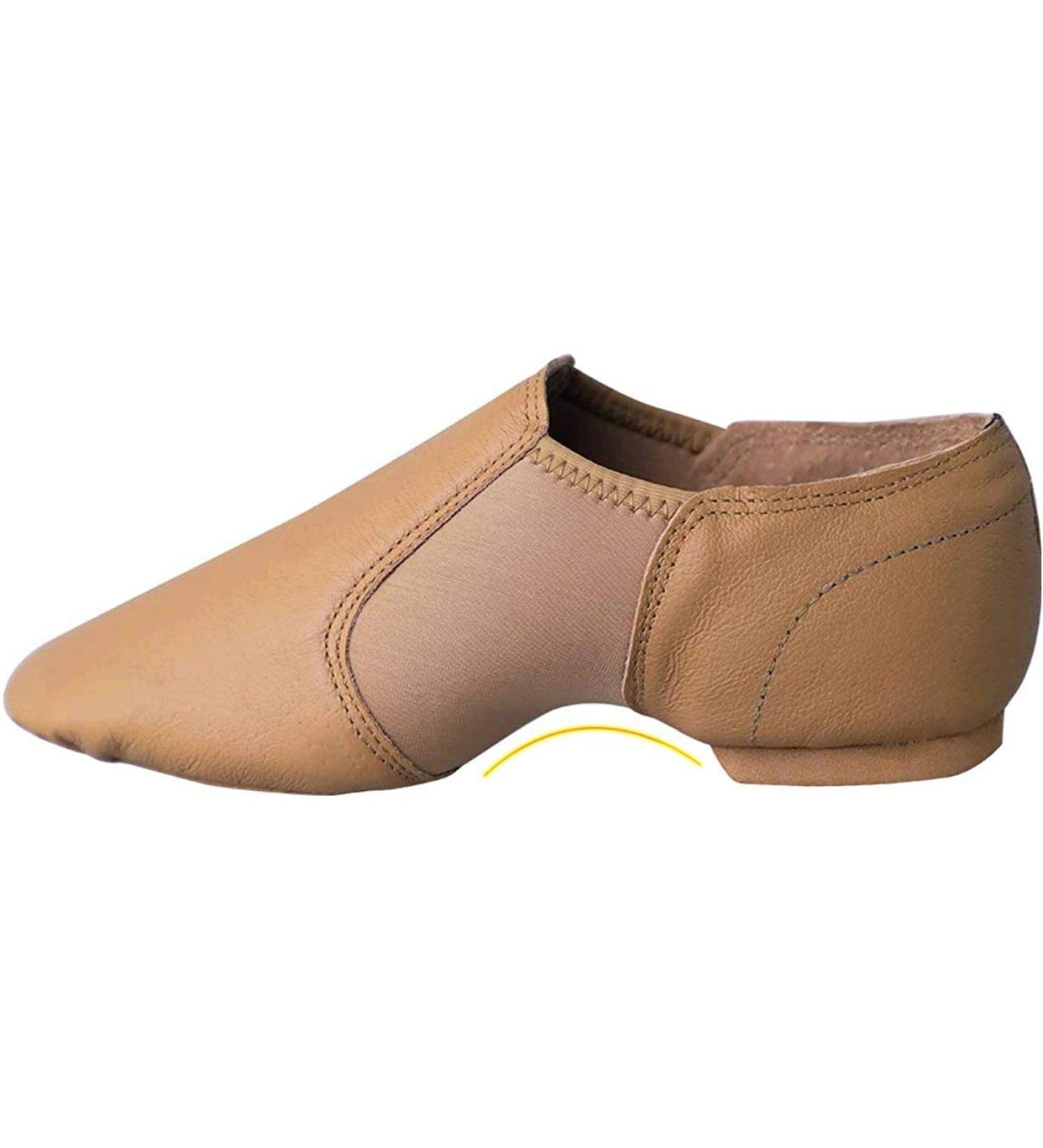 Daydance Leather Jazz Shoes - Slip On for Girls, Boys, Women, Men - Tan - Size 1.5 Big Kid - Buy Online on GoSupps.com