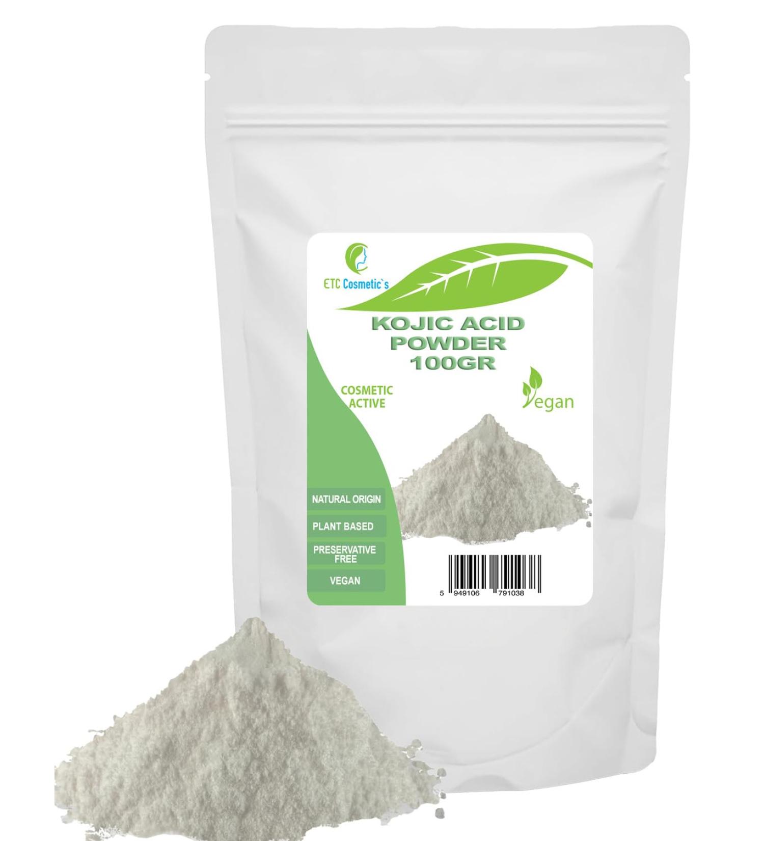  ETC Cosmetic s Kojic acid powder - 100g - can be incorporated into skincare formulations designed to lighten the complexion - Buy Online on GoSupps.com