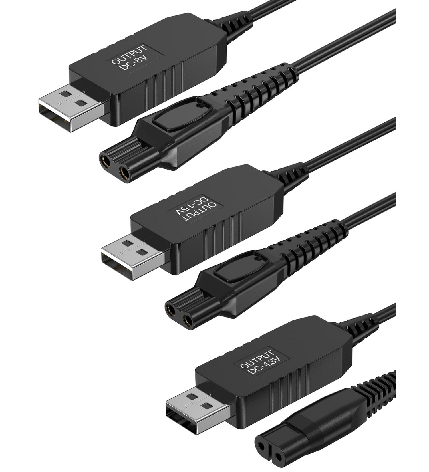 USB Shaver Charger Cable Kit for Philips Shavers - Compatible with Series 1000, 3000, 5000, 7000, 9000, HQ, QP, and BT Series - Buy Online on GoSupps.com