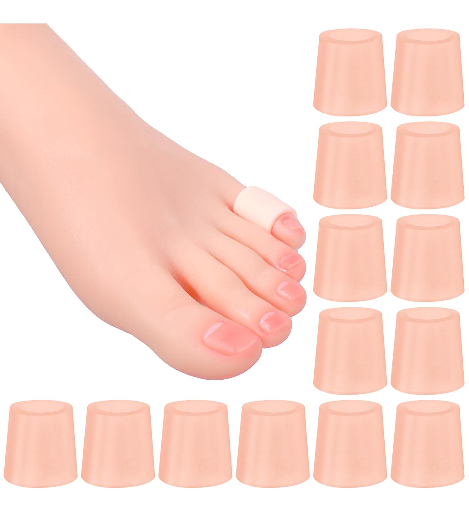 Cobee Silicone Small Toe Sleeves - 14 Pieces Pinky Toe Protectors for Corns, Blisters, Ingrown Nails - Toe Caps Guards Covers for Pain Relief (Pink) - Buy Online on GoSupps.com