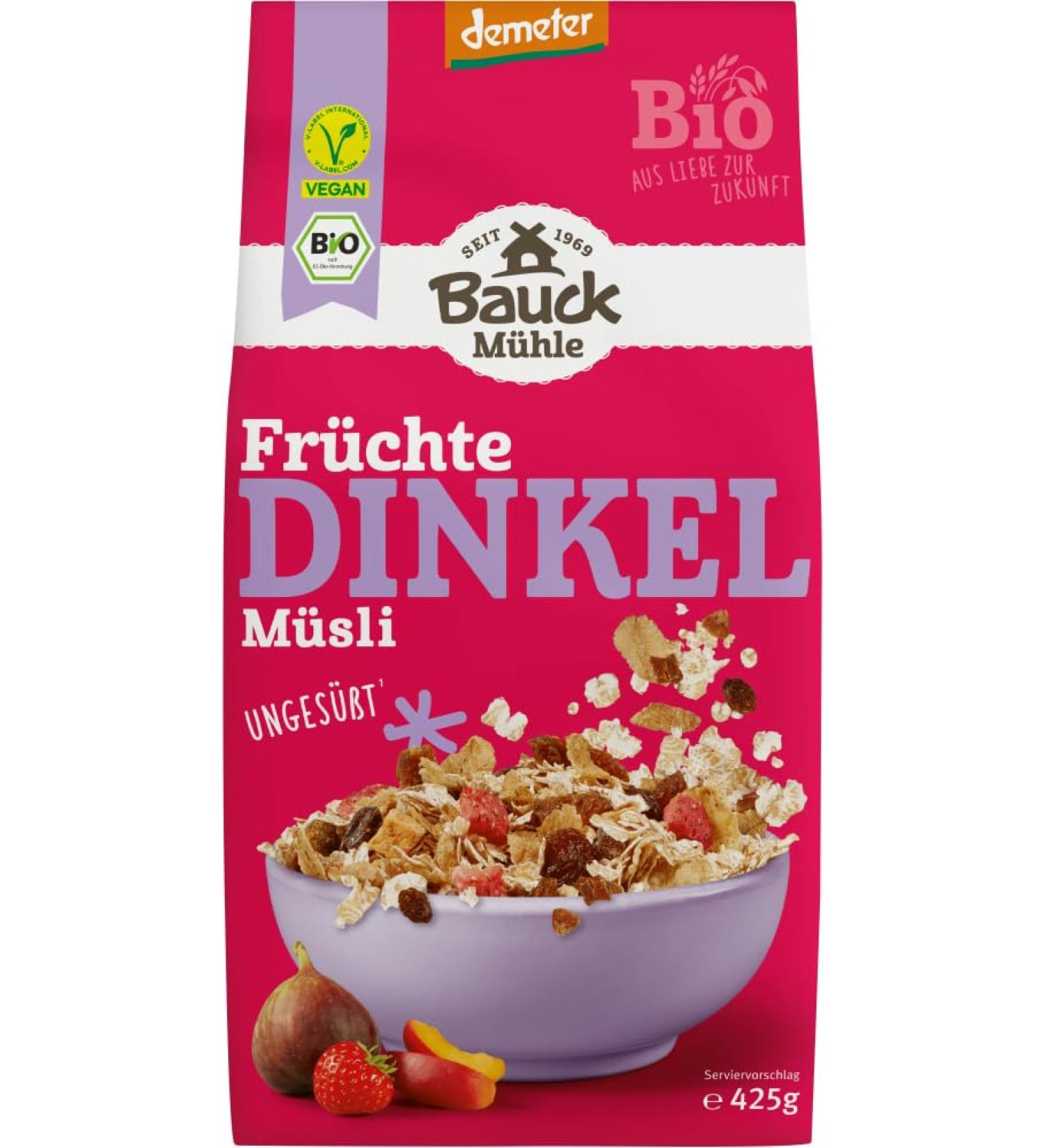 Bauck Bauckhof Organic Spelt Muesli - Demeter - 6 x 425 g