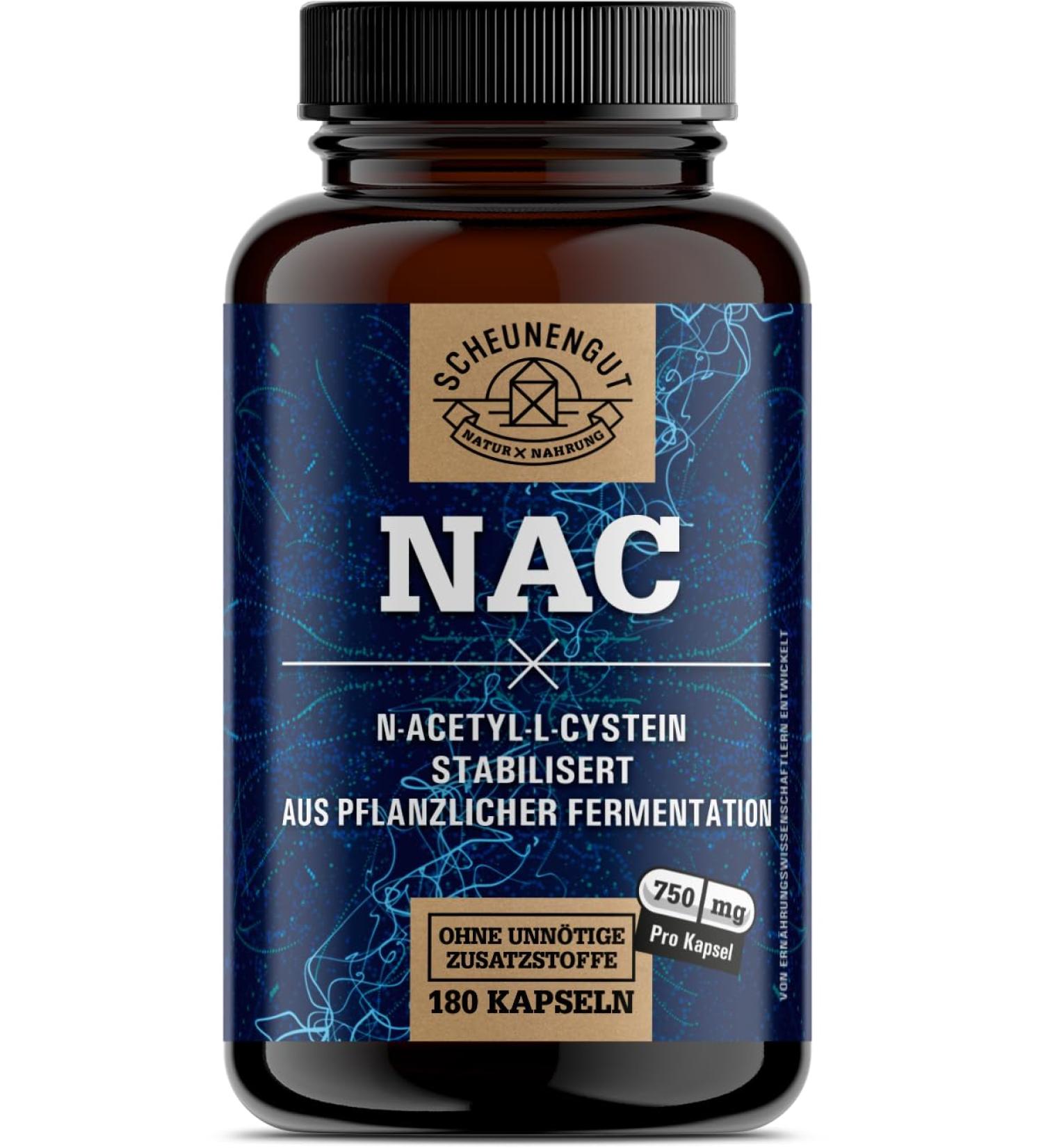 Barn Estate NAC important 750 mg N acetyl cysteine high dose per capsule high bioavailability and tolerability no additives NAC capsules NAC 800 vegan and - Buy Online on GoSupps.com