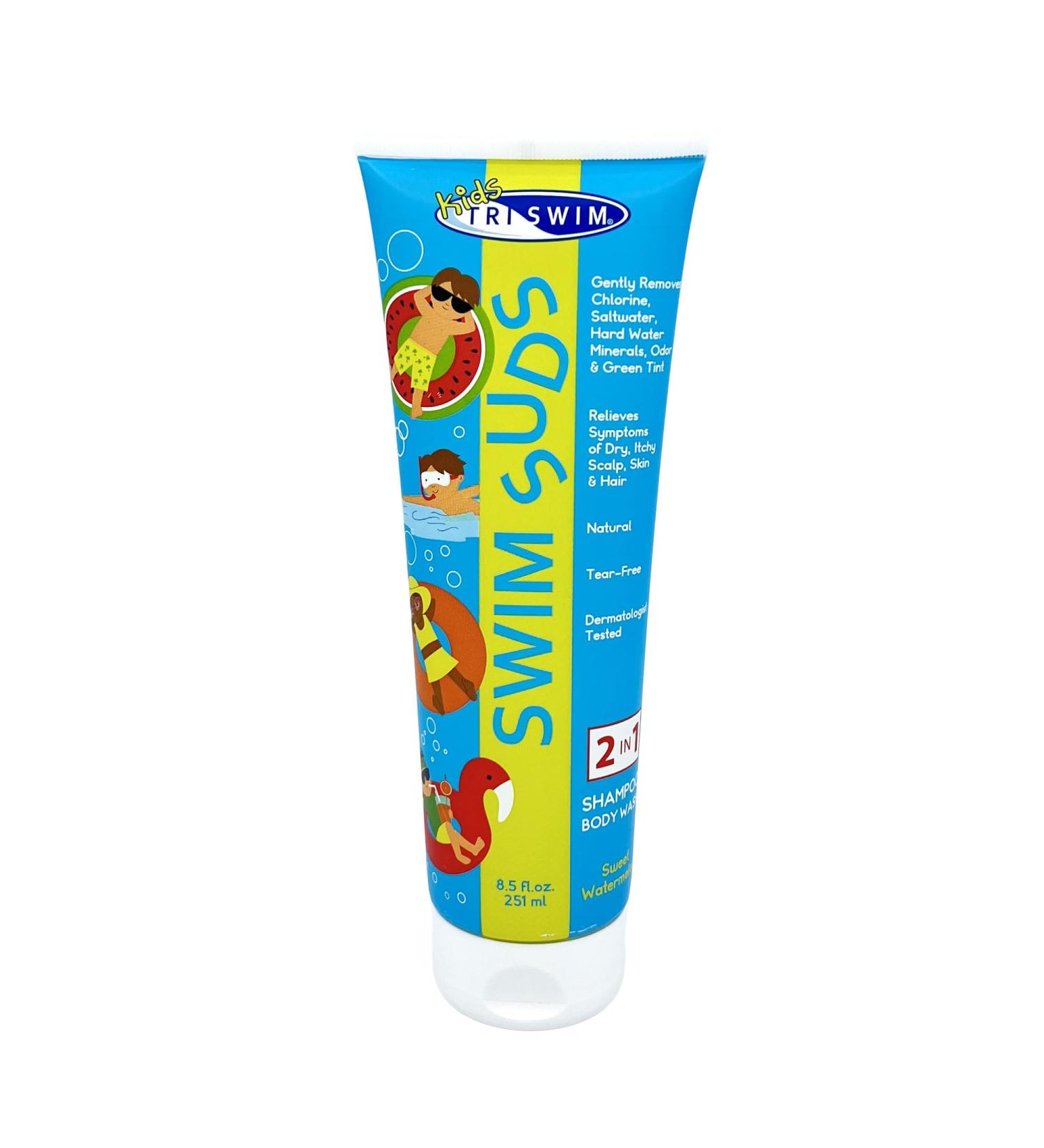 TRISWIM Swim Suds 2-in-1 Shampoo & Body Wash - Gentle Chlorine & Saltwater Removal | Kids Watermelon Scent for a Perfect Post-Swim Routine - Buy Online on GoSupps.com