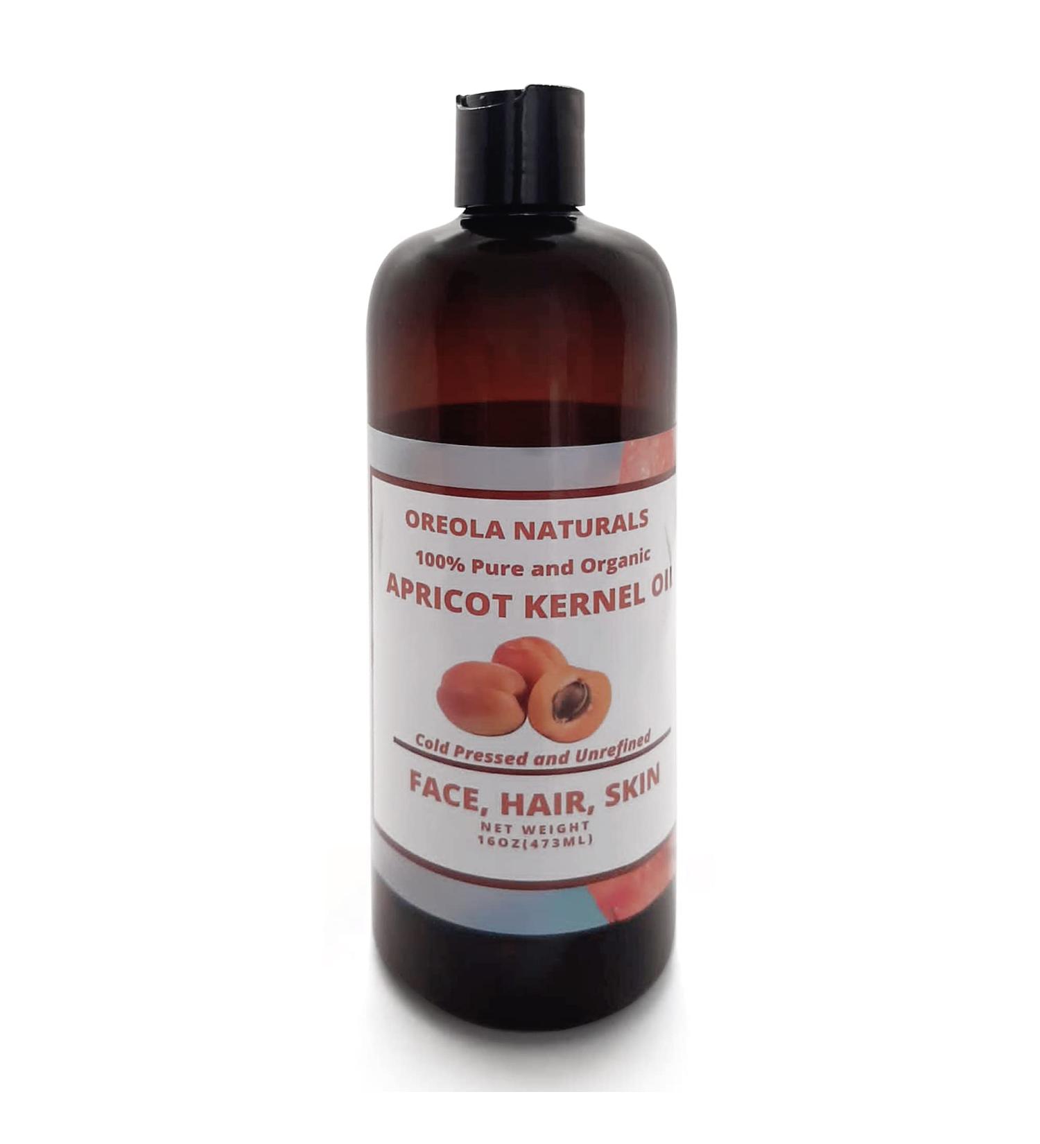 Apricot Kernel Oil 100% Pure and Natural Cold Pressed and Unrefined 16oz/473ml Ideal for Face Skin and Hair by Oreola Naturals. - Buy Online on GoSupps.com