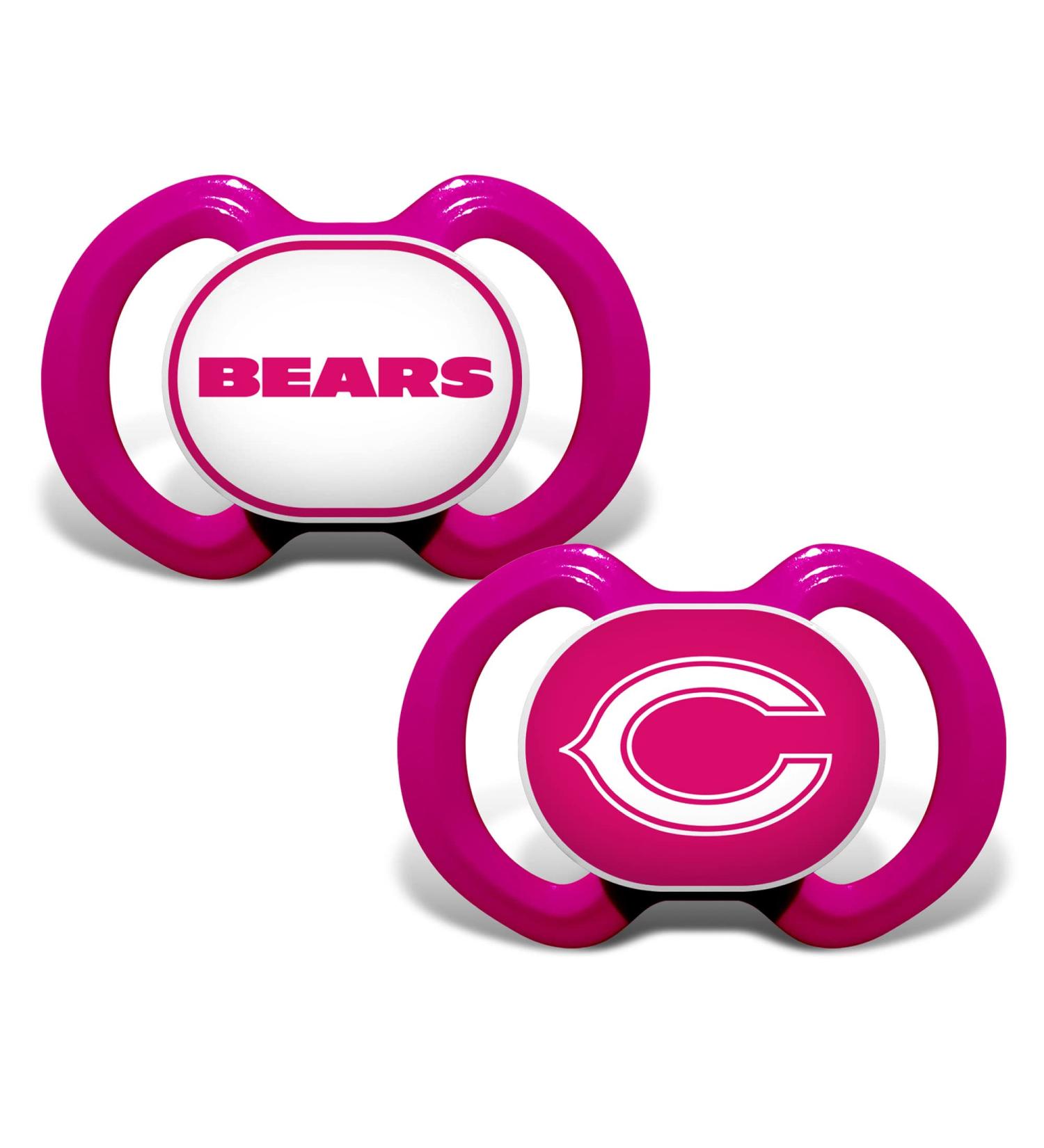 BabyFanatic Girls Pink Pacifier 2-Pack - NFL Chicago Bears | Official Licensed Gear - Buy Online on GoSupps.com
