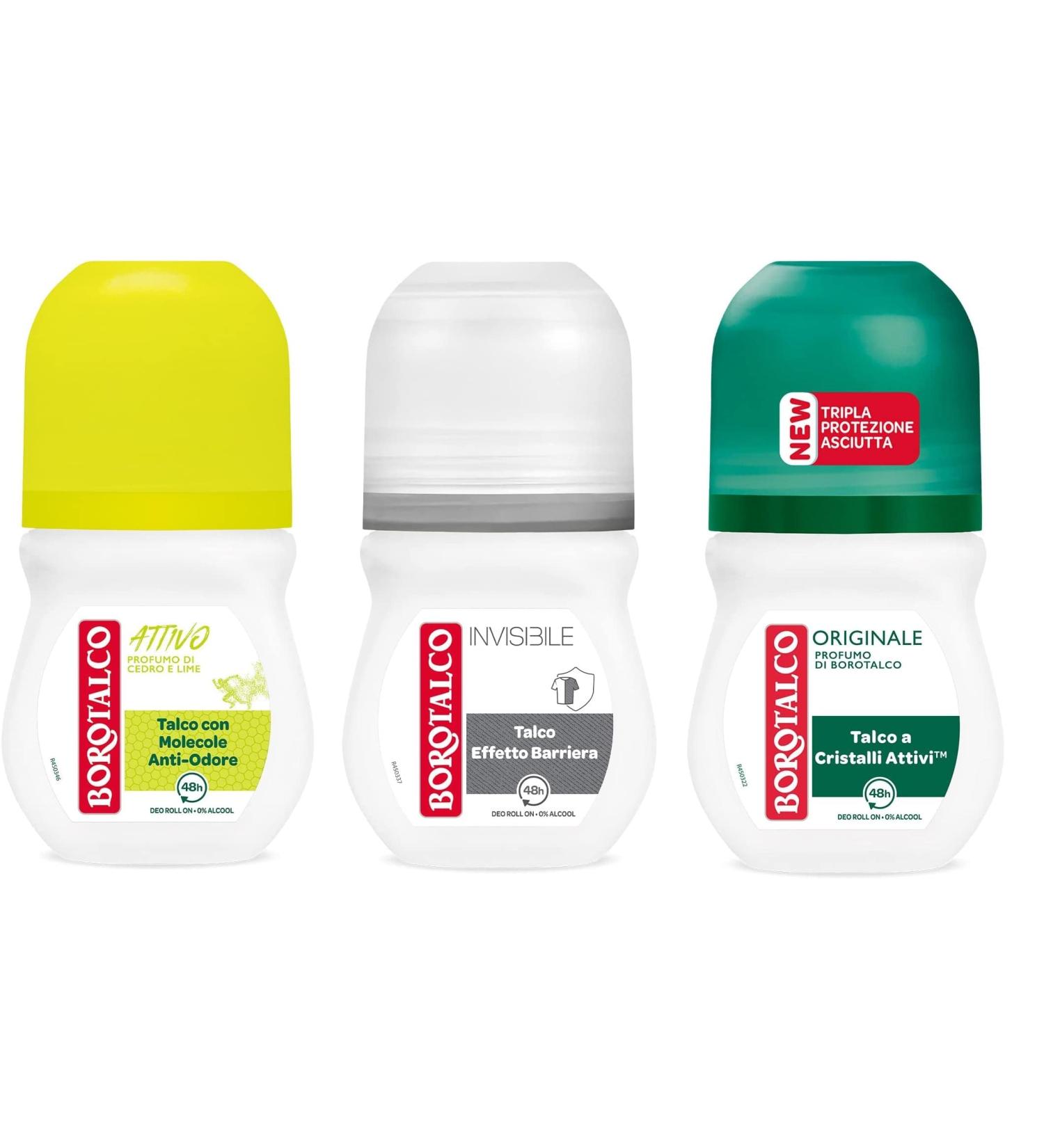  Italian Gourmet E.R. Borotalco Deodorant Roll On Test Kit Alcohol-free and Talcum Powder with Anti-Odor Molecules 48h 50ml + Italian Gourmet Polpa 400g - Buy Online on GoSupps.com