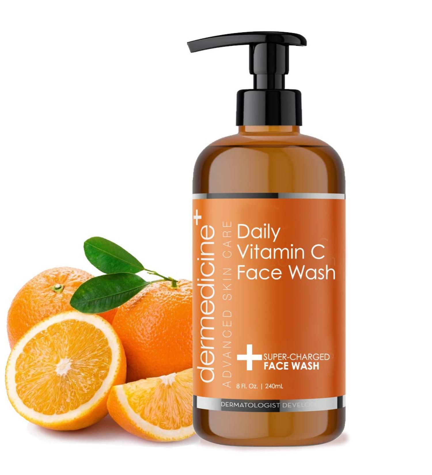 Buy Dermedicine Daily Vitamin C Face Wash - Super-Charged with Marine & Plant Extracts & Retinol | Cleanser for Brightening & Balancing Complexion | 8 Fl. Oz. (240mL) - International Shipping Available - Buy Online on GoSupps.com