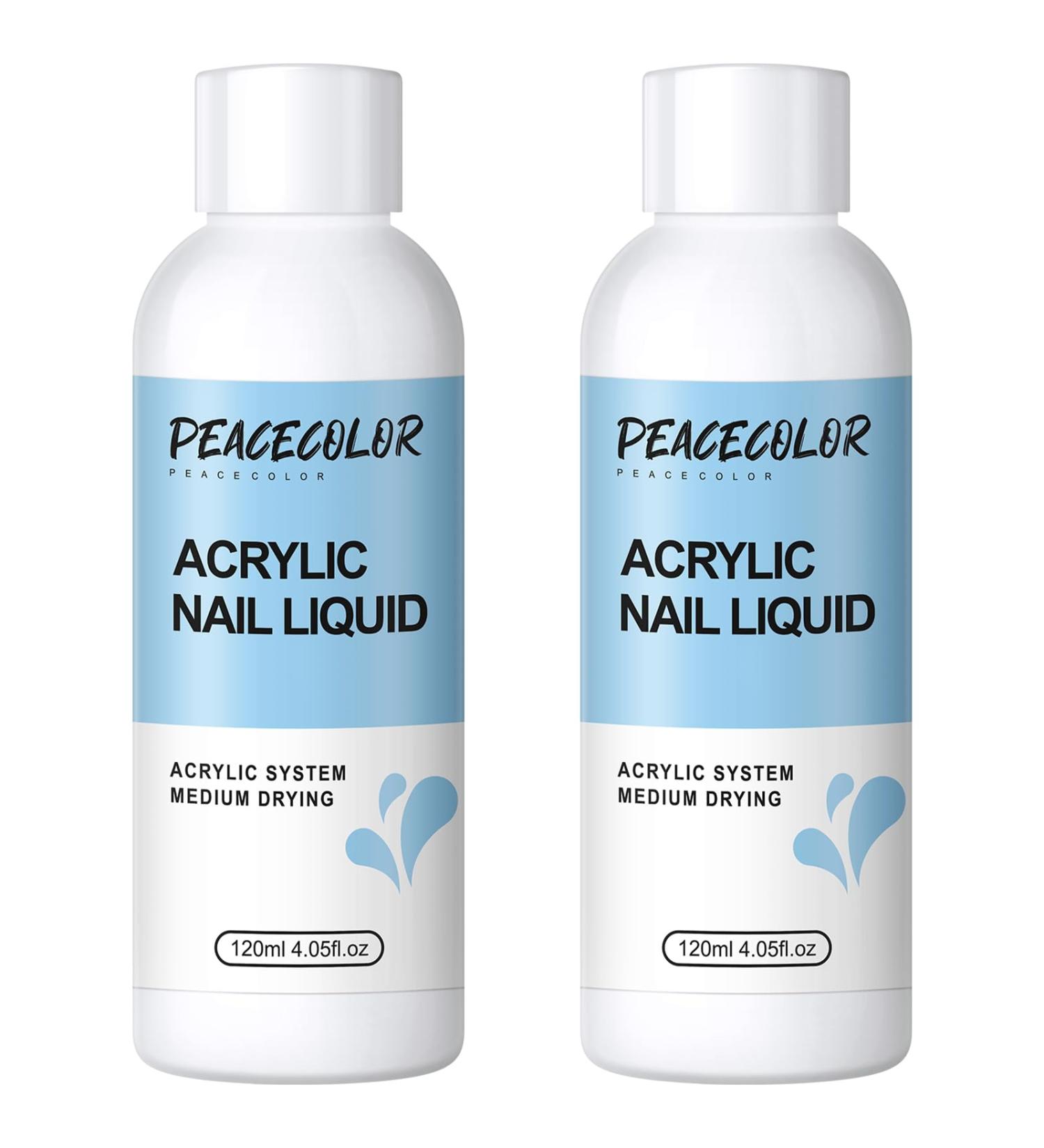 PEACECOLOR 2PC 120ML Acrylic Liquid Set Non-Yellowing Formula Acrylic Liquid Monomer for Acrylic Powder Nail Extension and Carving for Nail Art DIY at Home Beauty Gifts for Women Girls color 172 - Buy Online on GoSupps.com