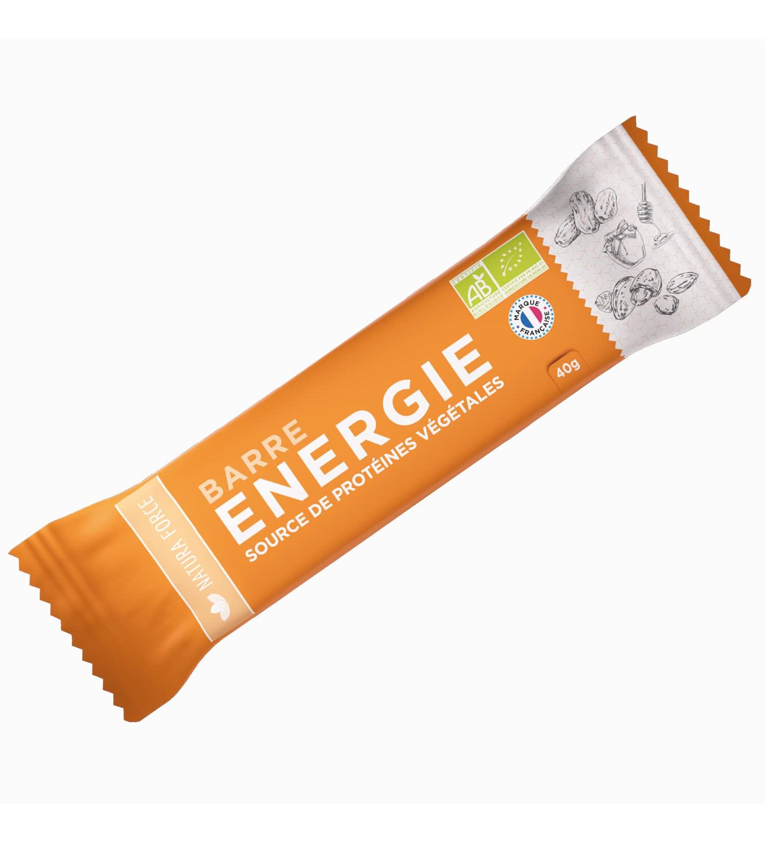 NATURA FORCE - Energy Bar - 40g - Pack of 10 - Rich in fiber and trace elements - 6.5g of protein - Made in France - Certified Organic - Buy Online on GoSupps.com