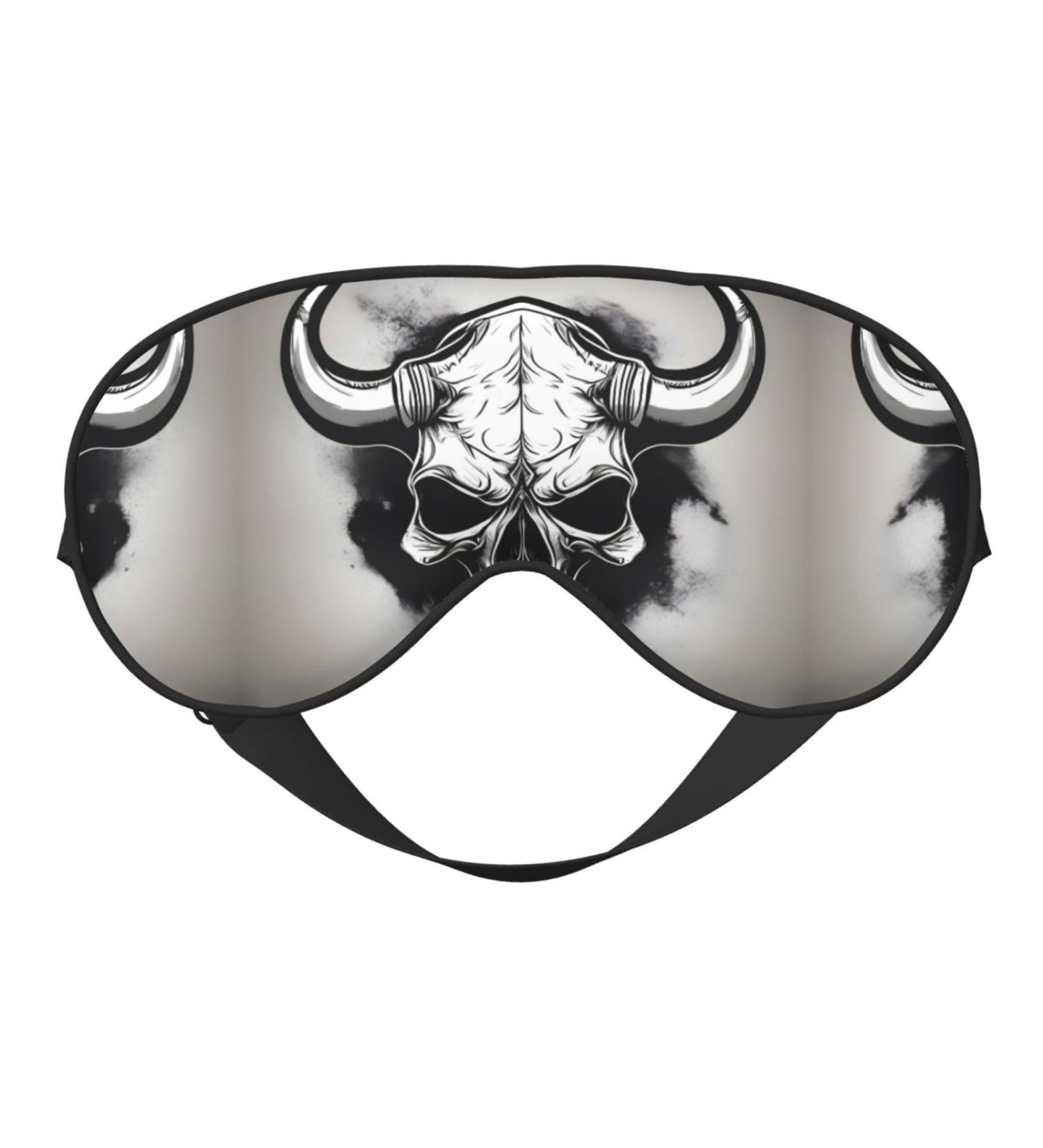 Buy SSIMOO Bull Skull Print Double-Sided Eye Mask | Soft Light Blocking for Better Sleep - Buy Online on GoSupps.com