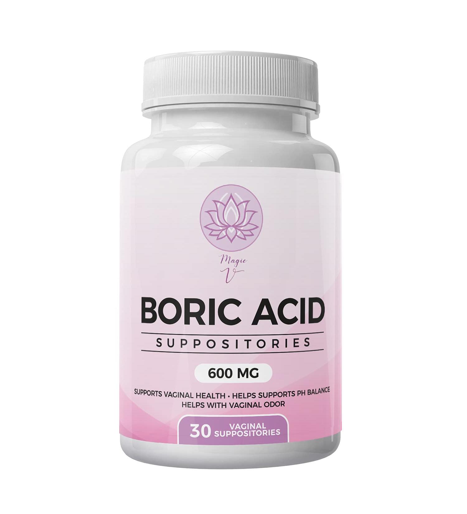 Magic V Boric Acid Suppositories 600mg - 30 Count | Optimal pH Support | Made in USA - Buy Online on GoSupps.com