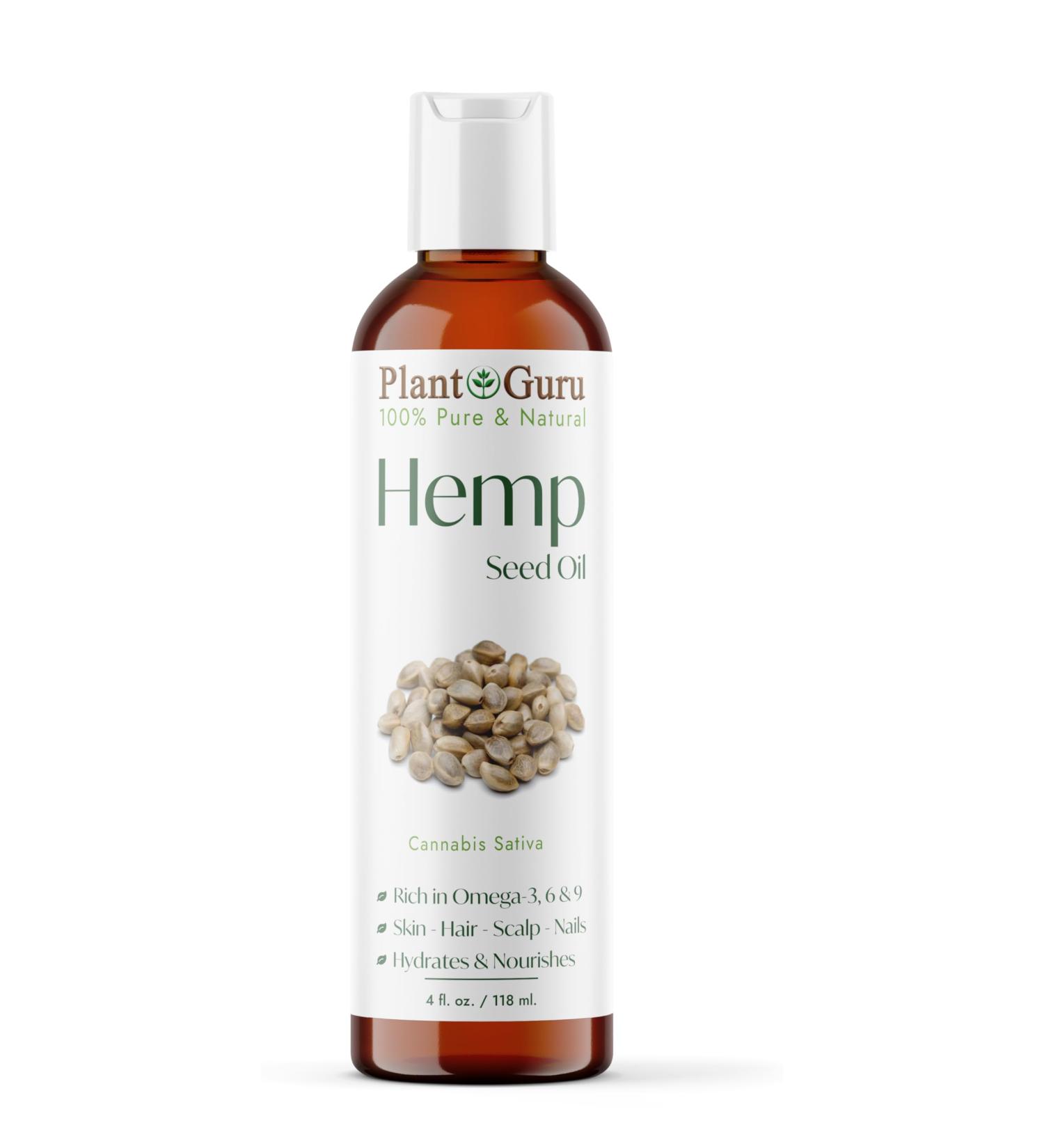 Hemp Seed Oil 4 oz. Virgin Unrefined 100% Raw Pure Natural - Skin Body and Hair Moisturizer. Works for Massage Acne & More!