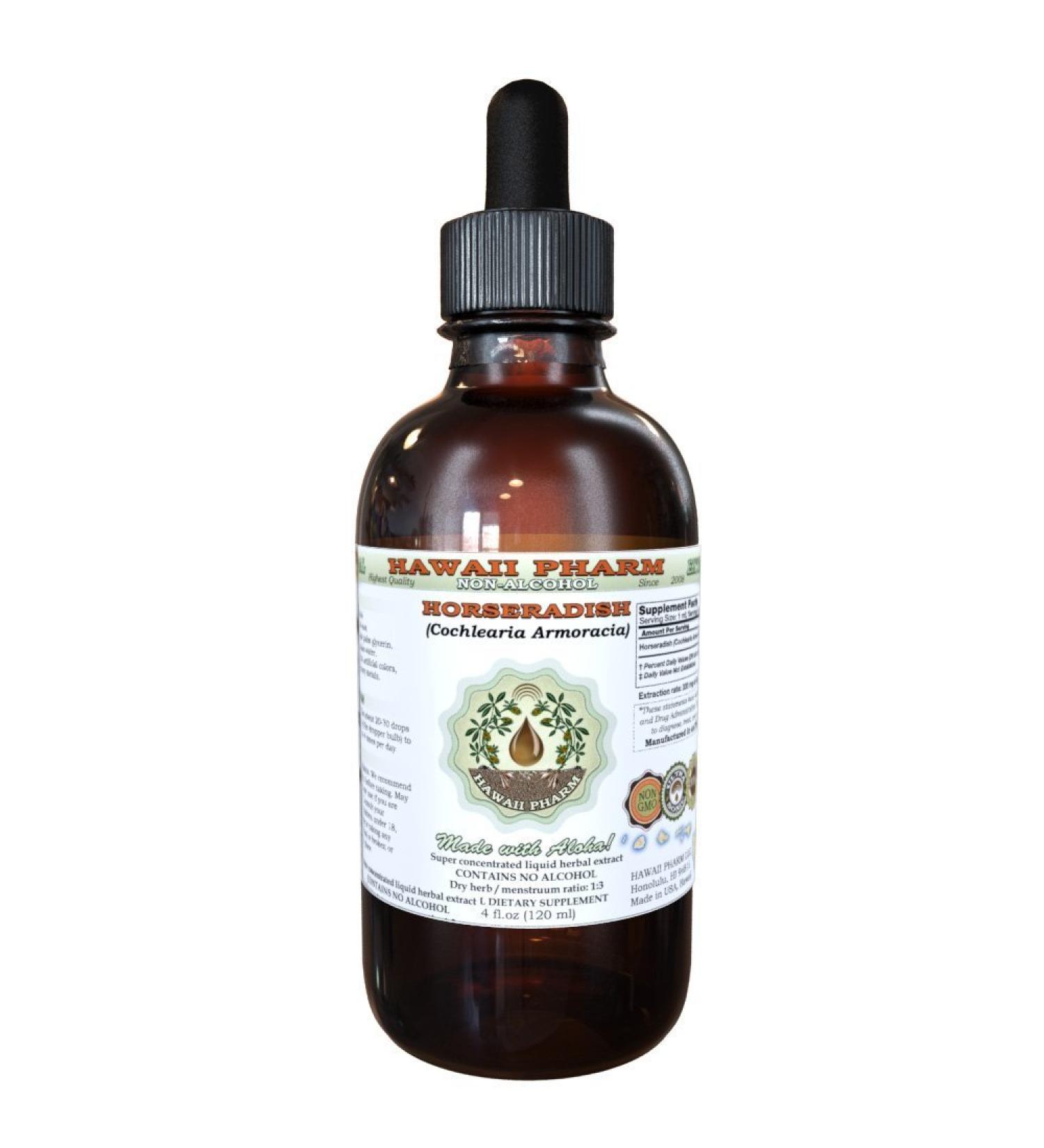 Horseradish Alcohol-Free Liquid Extract Horseradish (Cochlearia Armoracia) Dried Root Glycerite Hawaii Pharm Natural Herbal Supplement 2 oz 2 Fl Oz (Pack of 1) - Buy Online on GoSupps.com