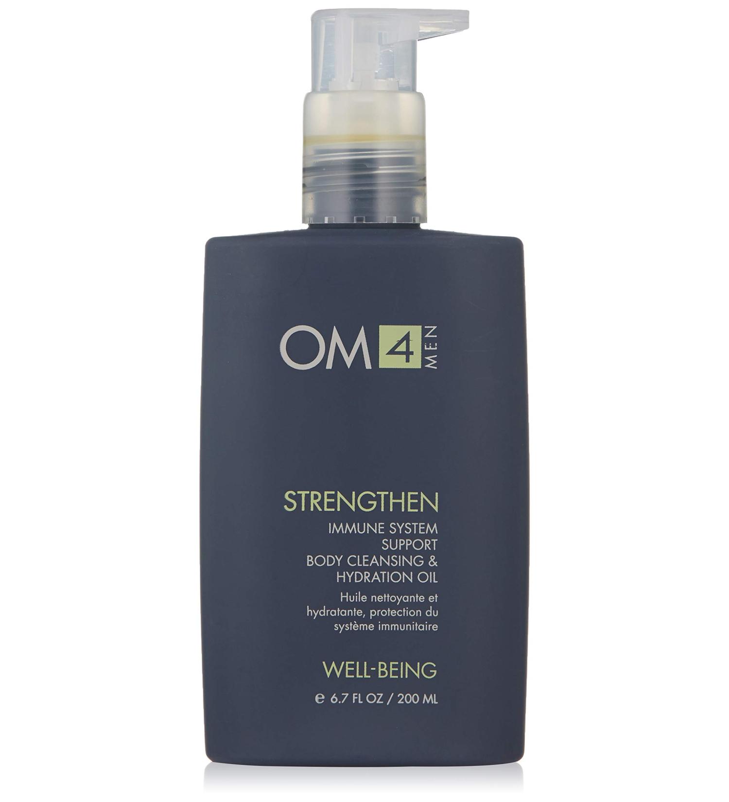 OM4 Strengthen: Immune Support Body Cleansing Oil - Men's Hydrating Bath and Shower Oil for Optimal Skin Health - Buy Online on GoSupps.com