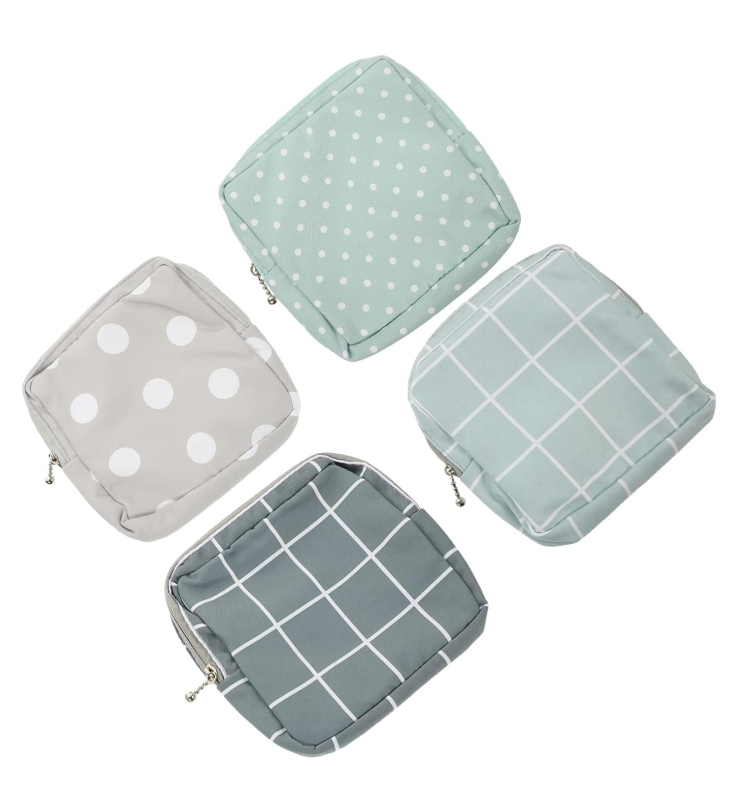 Healvian Menstrual Pad Storage Pouch - 4pcs Sanitary Napkin Holder for Travel, Makeup, Toiletries & Cash - Buy Online on GoSupps.com