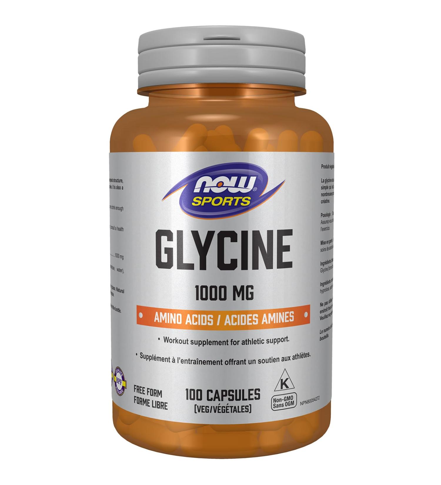 NOW Glycine 1000mg 100vcap 100 count - Buy Online on GoSupps.com