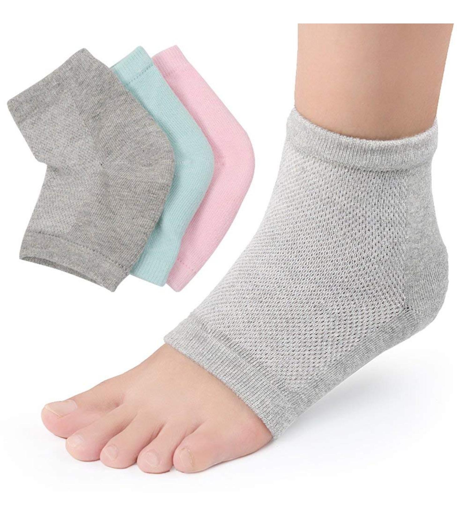 3 Pairs Gel Heel Socks - Ultimate Heel Protector & Moisturizing Bandage for Heel Spurs | International Shipping - Buy Online on GoSupps.com