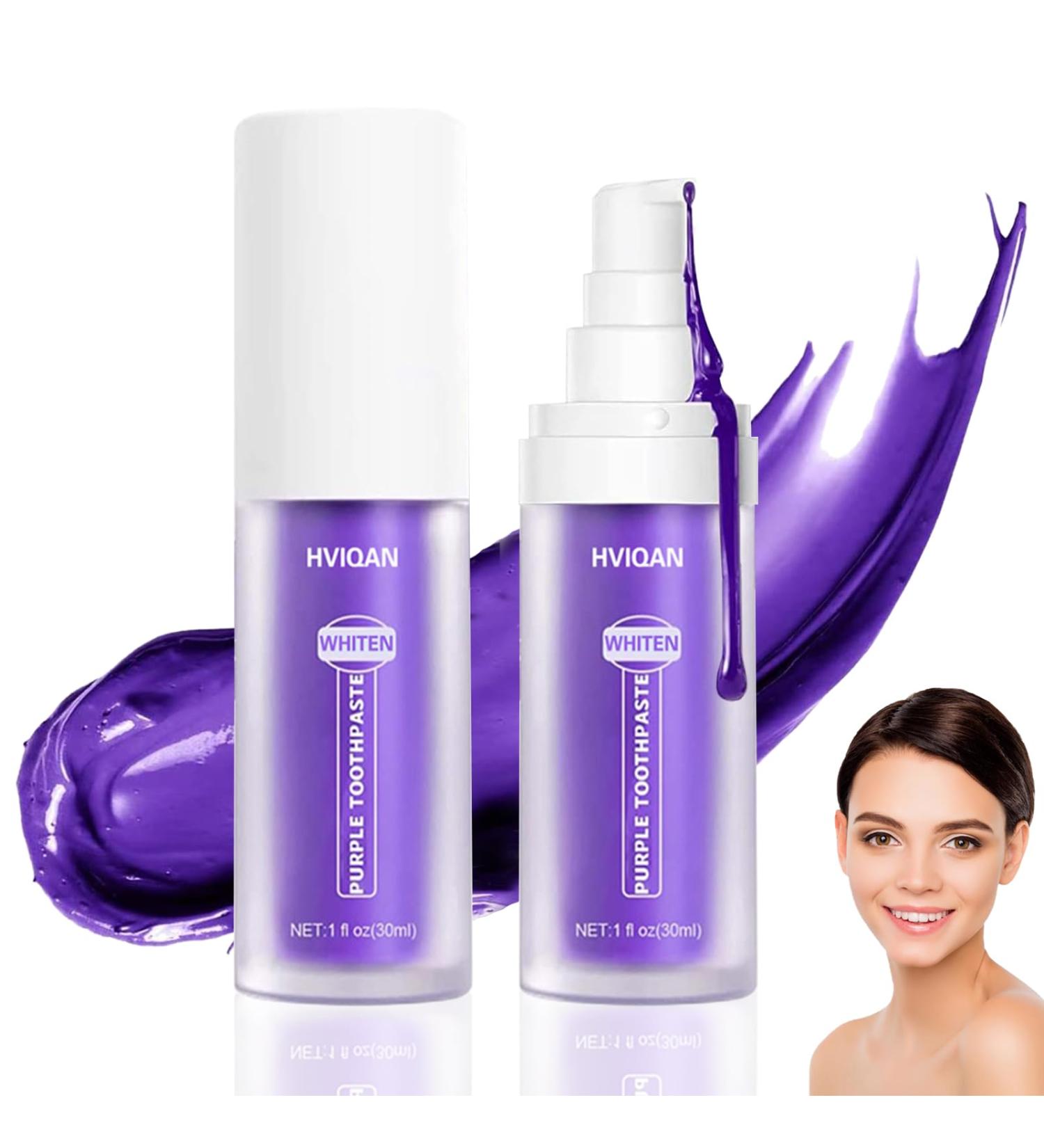 Purple Teeth Whitening Toothpaste - 2 PCs Color Correction Serum for White Teeth | HeroSmile Whitening Booster - Buy Online on GoSupps.com
