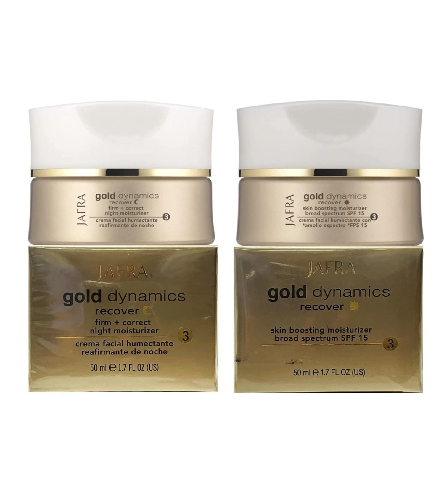 Shop JAFRA Gold Dynamics Skin Boosting Moisturizer & Firm + Correct Night Moisturizer - Broad Spectrum SPF 15 for Radiant Skin | International Shipping Available - Buy Online on GoSupps.com
