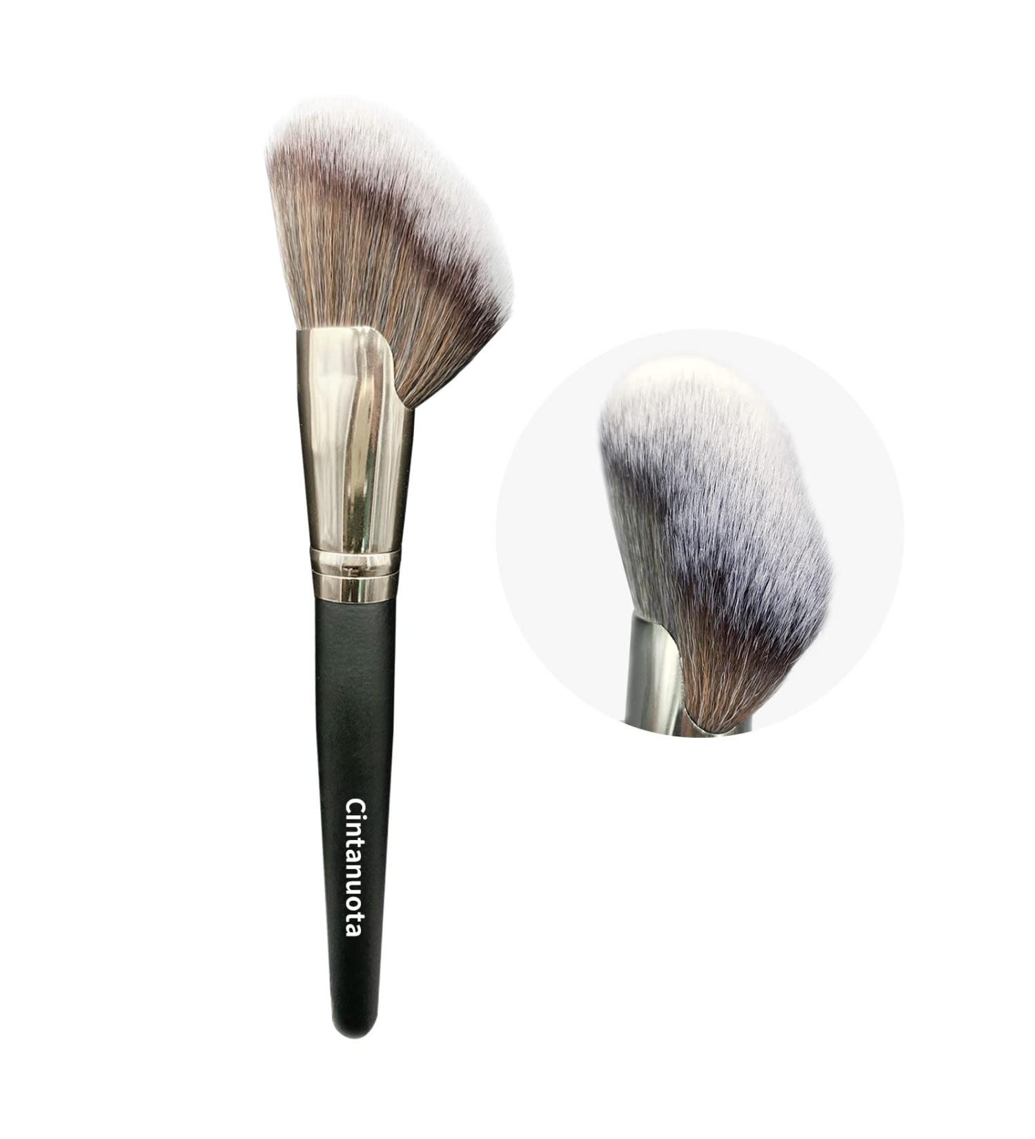 Cintanuota Angled Face Contouring Brush - Ultra Soft Nanofiber Synthetic Brush for Cheeks, Forehead, Nose, Chin - Perfect for Contouring, Bronzing, Blush, and Polishing - Buy Online on GoSupps.com