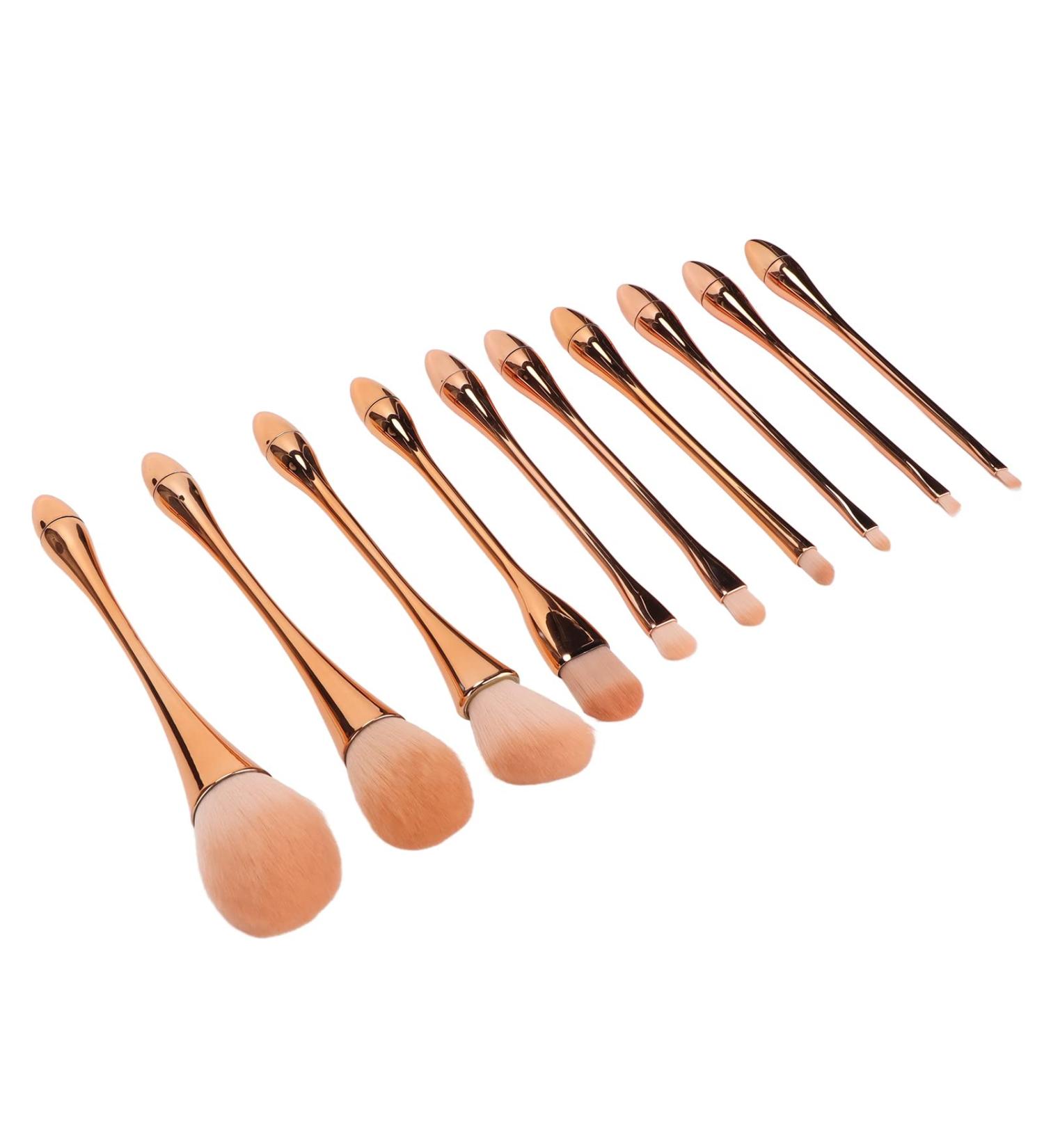 10pcs Face Powder Brush Set - Soft Portable Professional Cosmetic Brushes with Ergonomic Handle for Daily Use | International Shipping Available - Buy Online on GoSupps.com