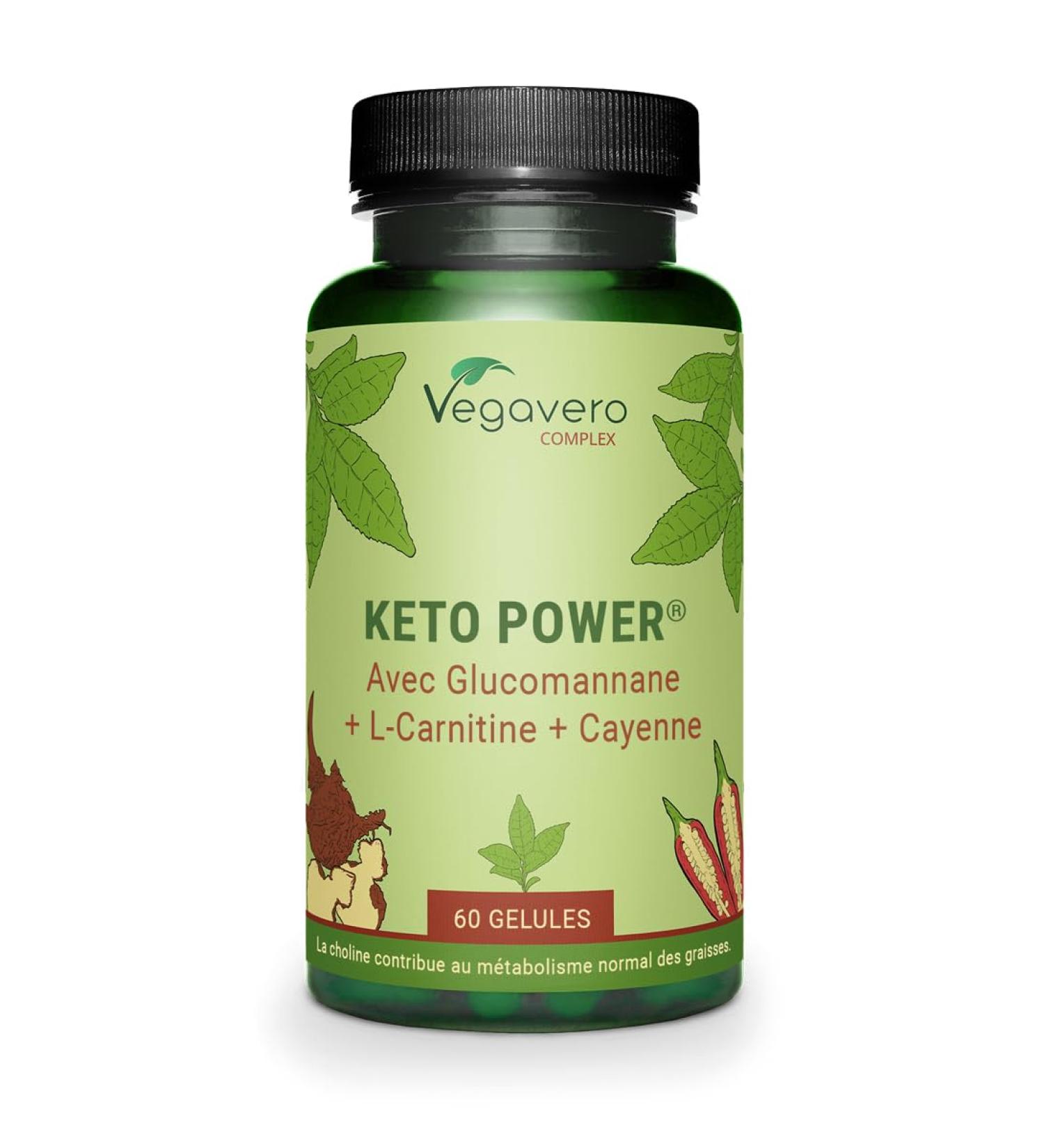 KETO Power | WEIGHT LOSS* | With Konjac L-Carnitine Green Tea Capsaicin | NATURAL & No Additives | 60 Capsules | Vegavero  - Buy Online on GoSupps.com