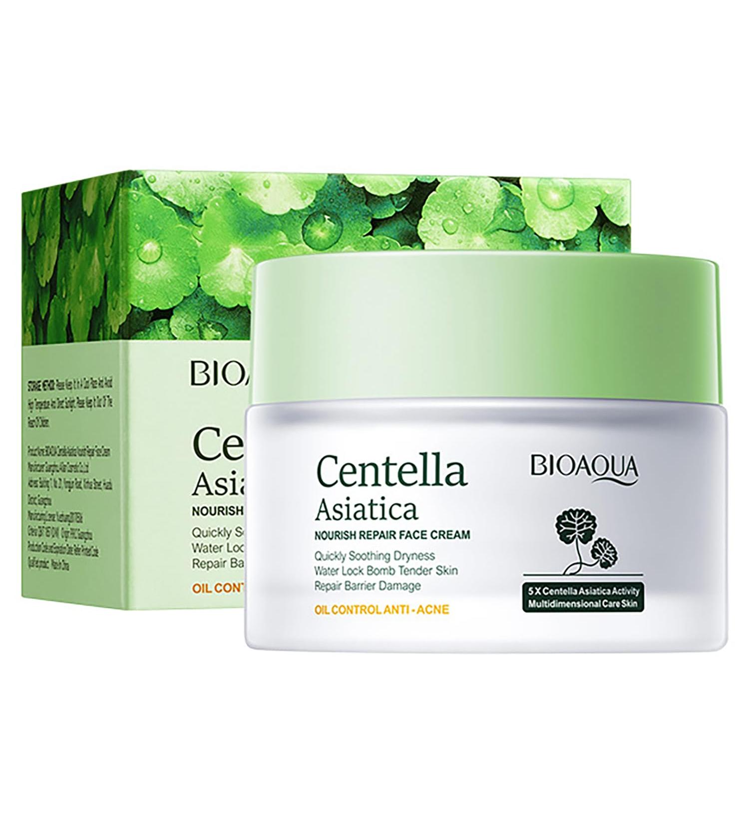 BIOAQUA Centella Asiatica Moisturizing Face Cream - Nourish Repair & Control Oil | Anti-Acne Skin Care 50g - Buy Online on GoSupps.com