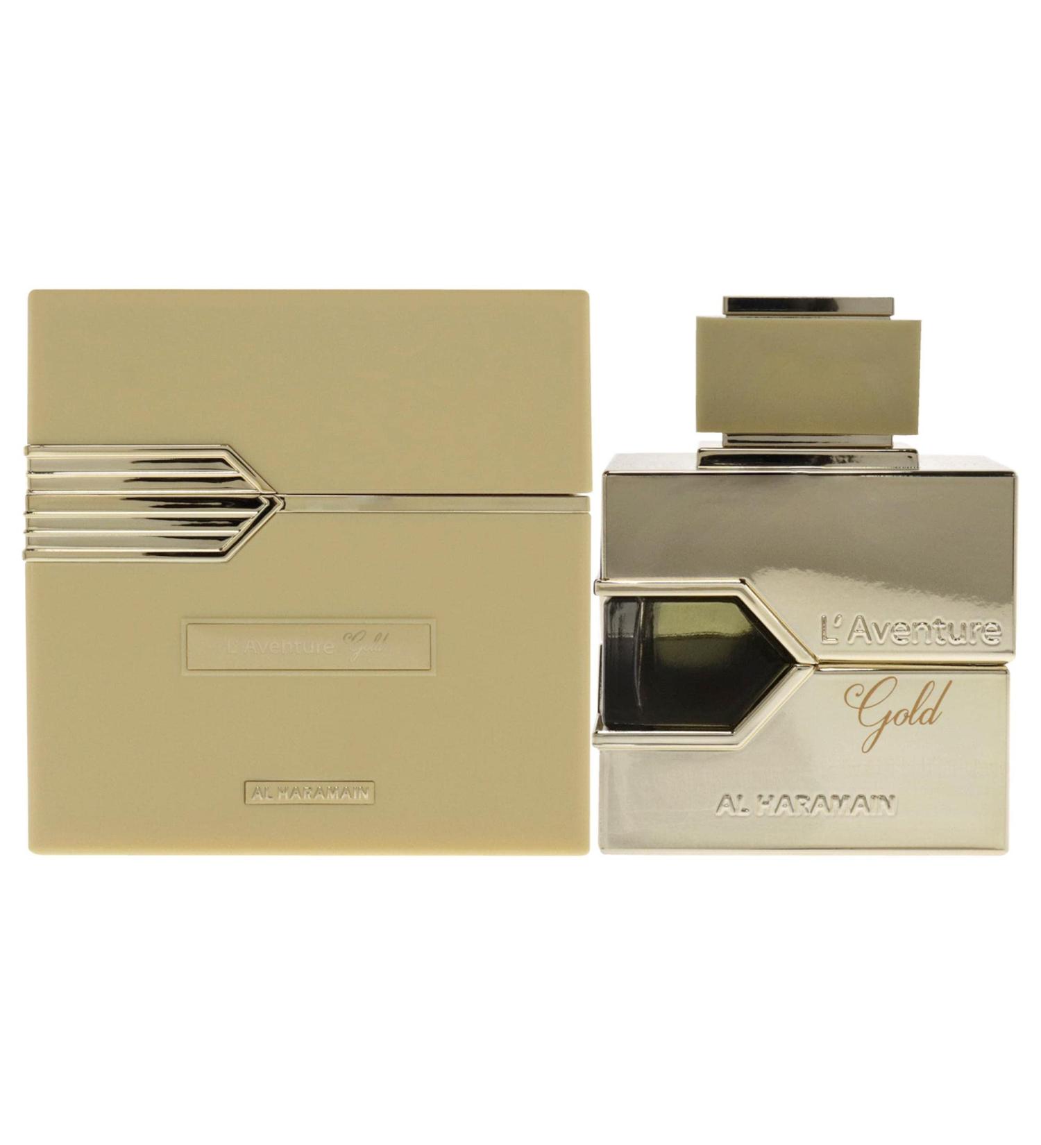 Al Haramain L'Aventure Gold - Arabian Perfume for Women - Long Lasting Perfume for Women - Floral Woody Fragrances - Eau de Parfum for Women - 3.4 oz - Buy Online on GoSupps.com