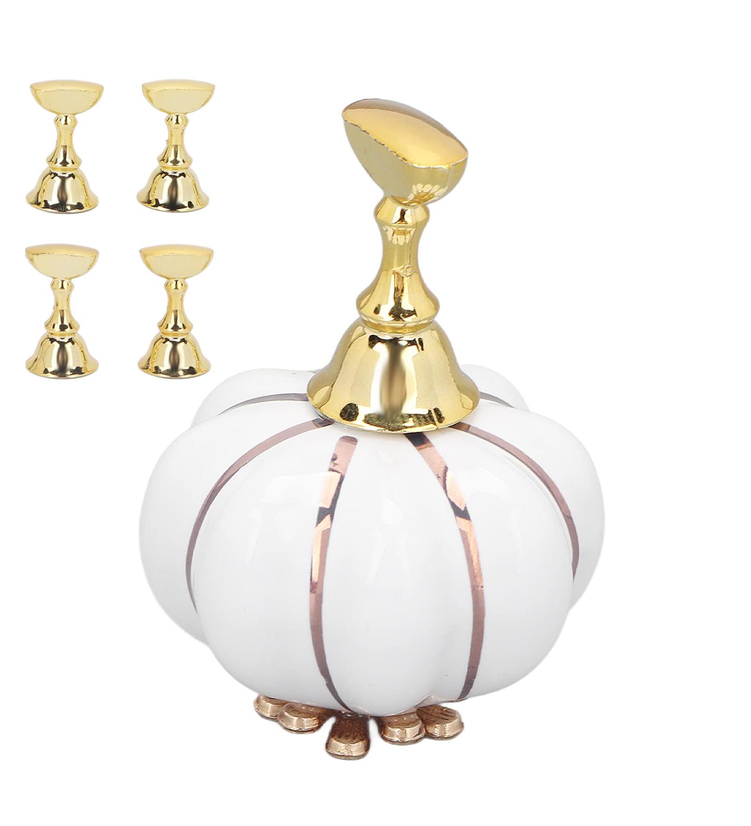 Nail Tip Stand Ceramic Pumpkin Shaped Nail Display Stand Nail Practice Stand for Home DIY and Salon Magnetic Nail Tip Holder Stand Set for Nail Beauty Salon(white) - Buy Online on GoSupps.com