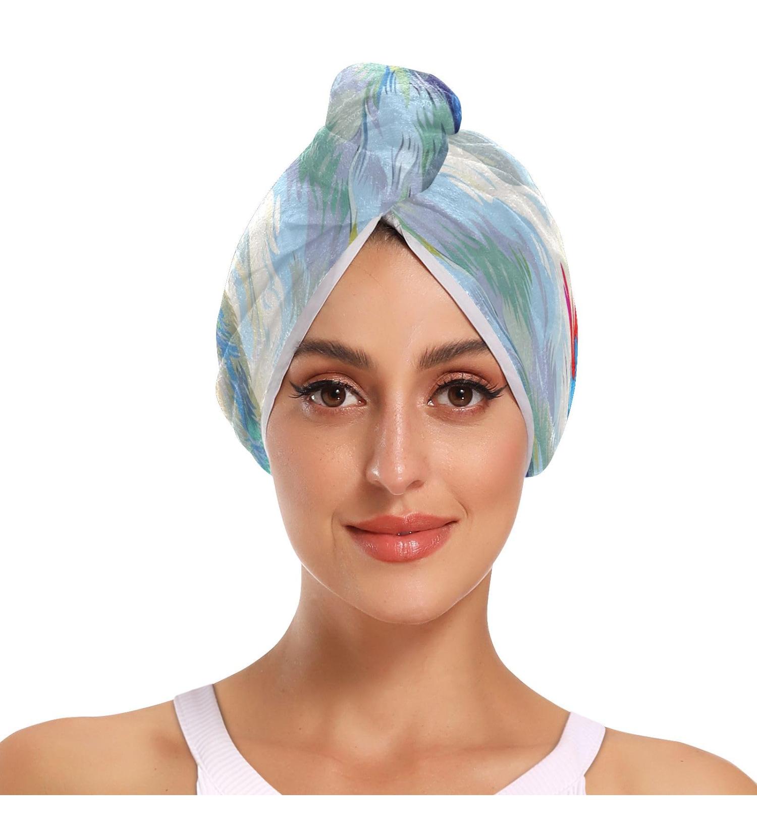 Buy Beautiful Swan Rainbow Lake Hair Towel 2 Pack - Super Absorbent Quick Dry Hair Turbans for Women and Girls - Buy Online on GoSupps.com