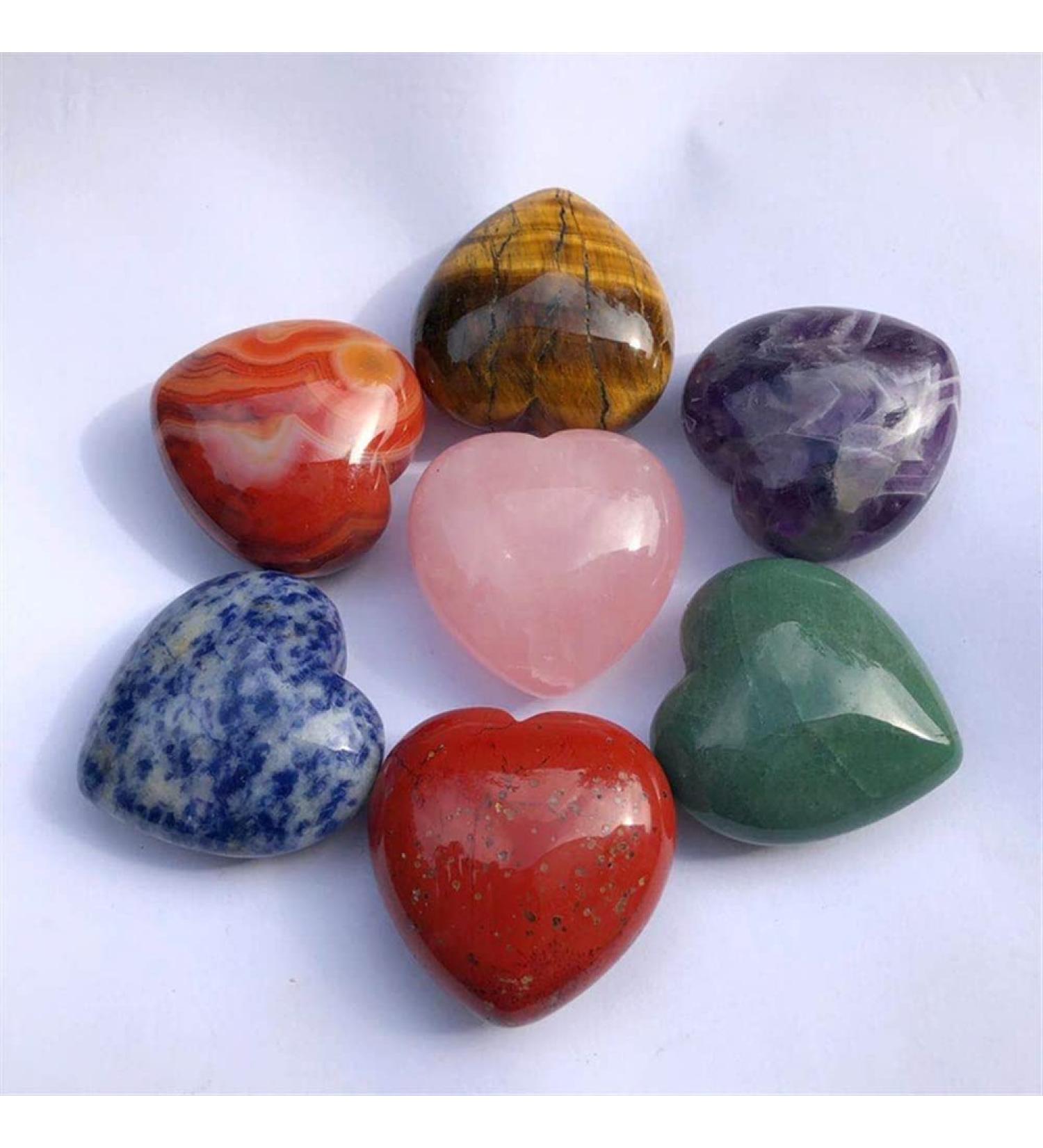 Specimen Healed Quartz Gemstones Natural Heart Crystals pedras para artesanato Reiki Stones Home Decor As a Gift FZUGEDRLI (Color : Tiger Eye Size : Approx 30mm) - Buy Online on GoSupps.com