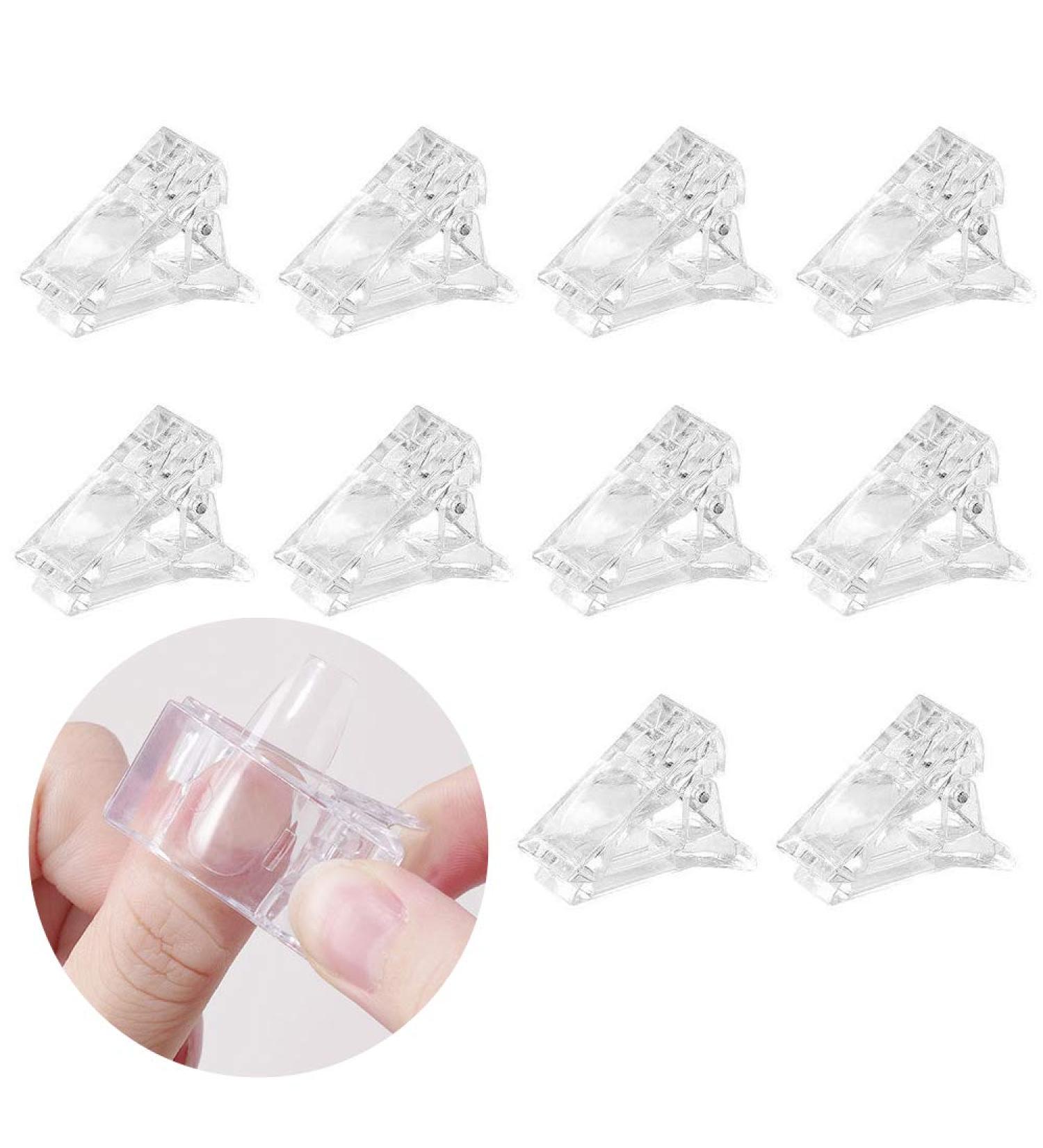 Nail Tips Clip Transparent 10pcs Finger Extension Clip Set Quick Building Poly Gel Extension Nail Art Manicure Tool Helps Hold Dual Form in Place (clear) - Buy Online on GoSupps.com