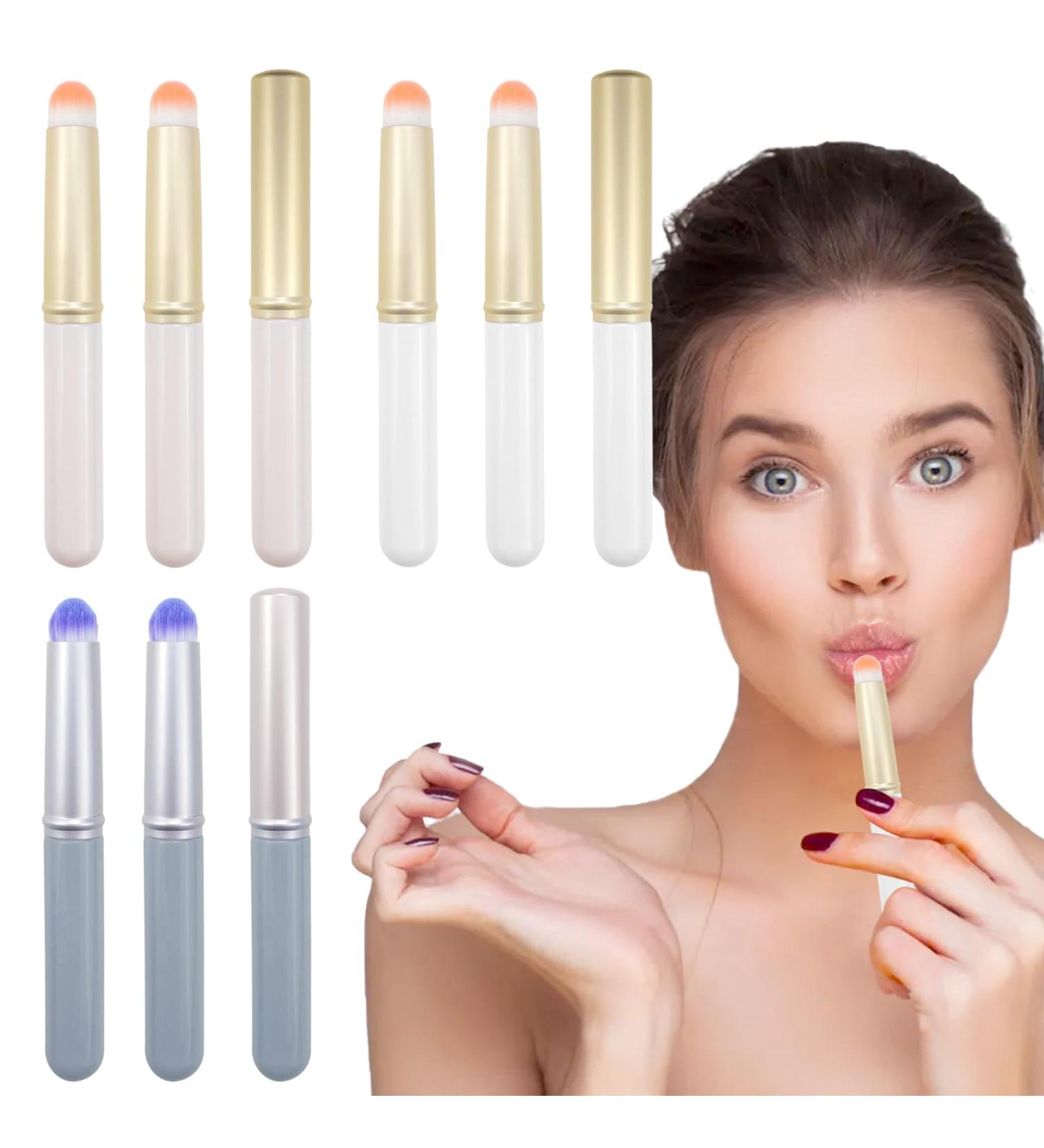 9 Pack Mini Lip Brushes with Caps - Multi-Purpose Soft Round Head Applicator for Lipstick Gloss Balm & Makeup | Travel-Friendly Cosmetic Tools - Buy Online on GoSupps.com