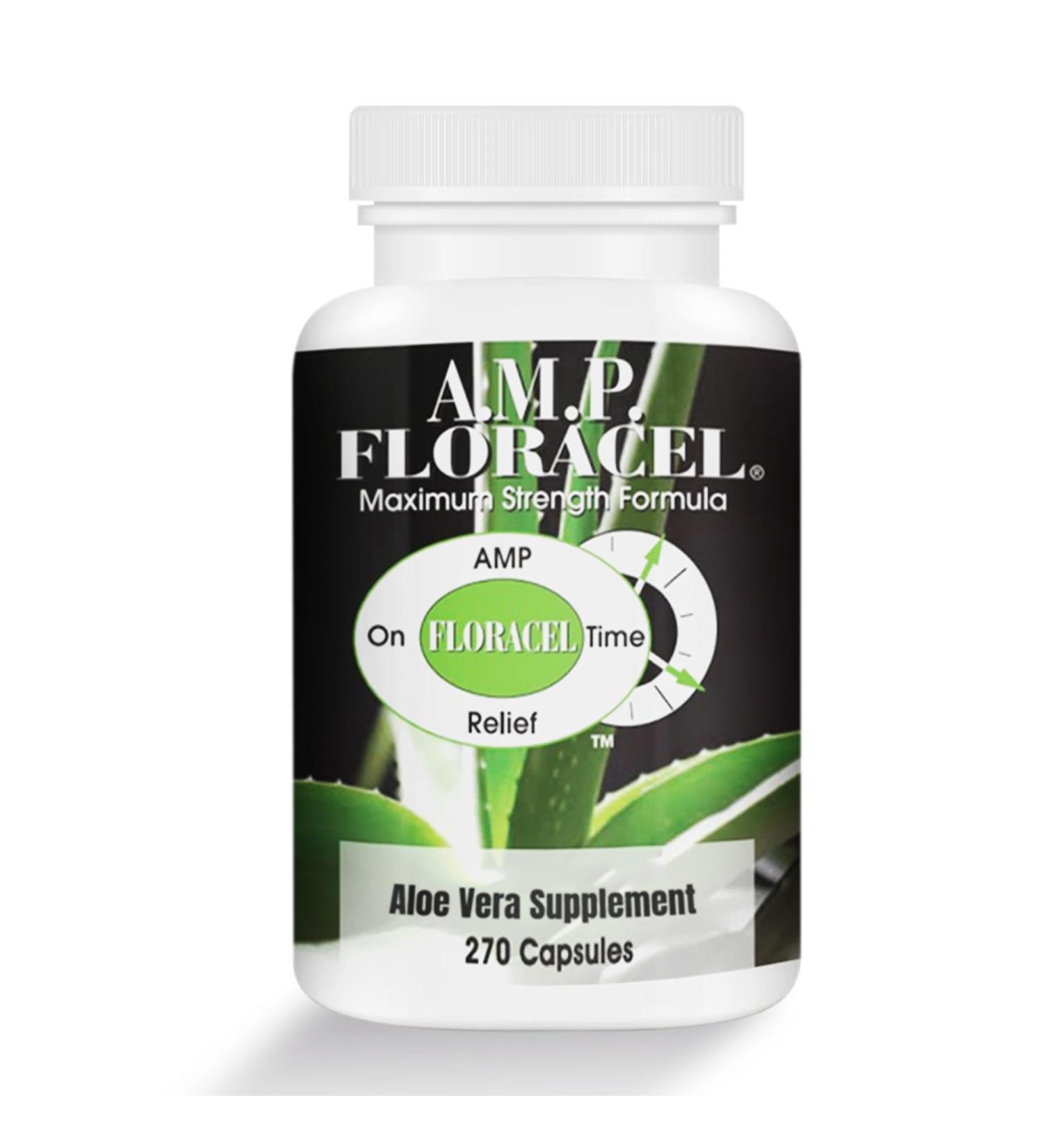 AMP FLORACEL Highly Concentrated organic Aloe Vera Capsules Promotes Digestive Balance & Gut Wellness with Aloe Mucilaginous Polysaccharides Lecithin & Aloe Barbadensis (30-Day Supply) Made in USA - Buy Online on GoSupps.com