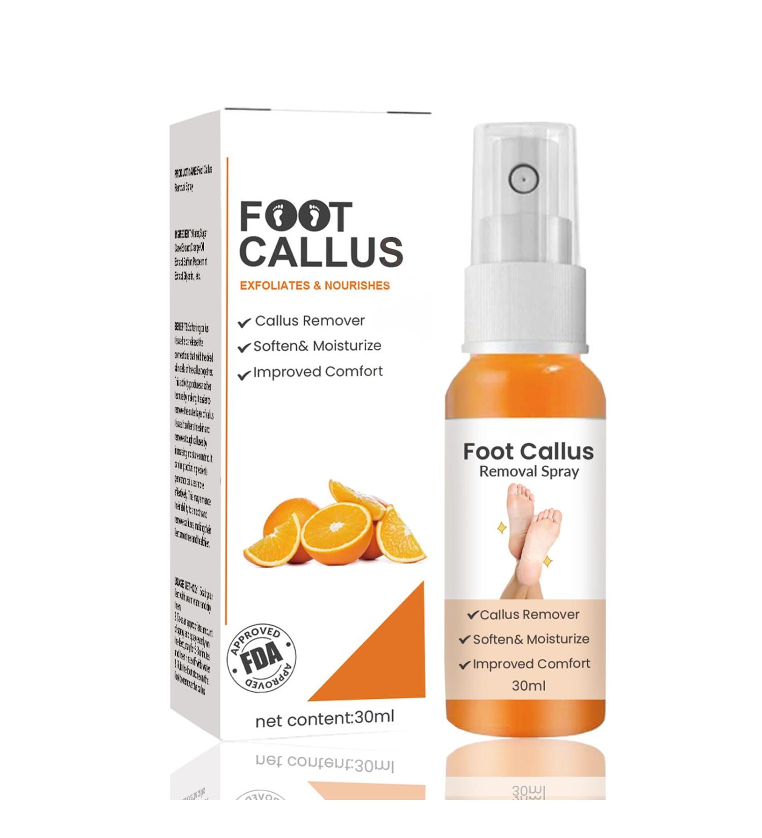 Foot Callus Removal Spray | Instant Peel Off for Cracked Heels & Dry Skin | Orange Oil Infused | Nourishing Foot Care (1PCS) - Buy Online on GoSupps.com