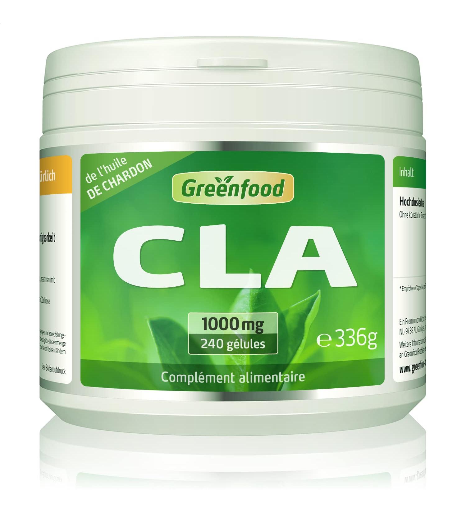 Greenfood CLA 1000 mg 240 capsules - No artificial additives No genetic engineering - Buy Online on GoSupps.com