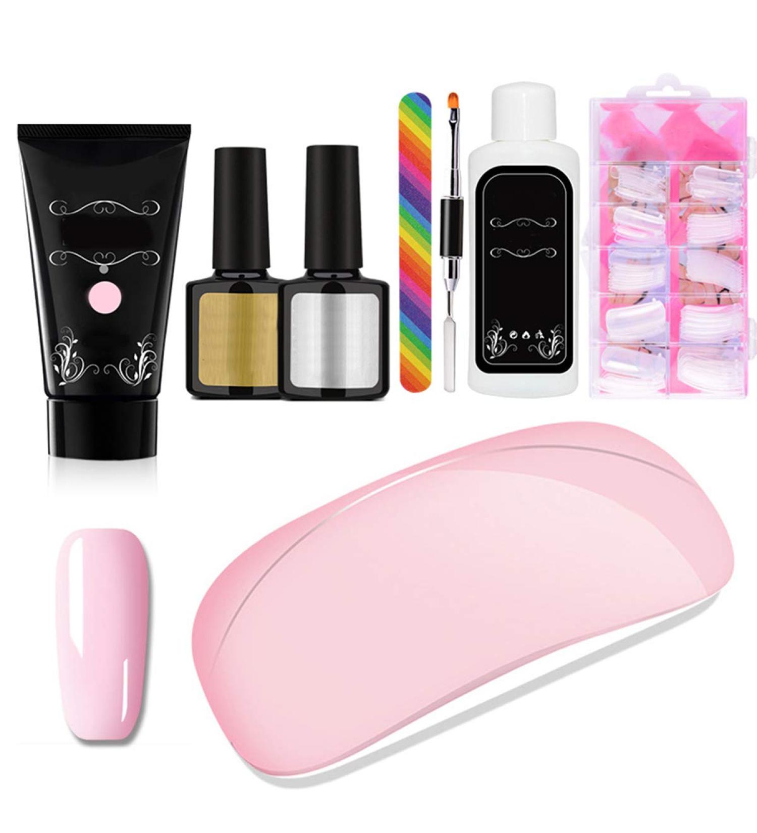 Nail Extension Set Quick Building Poly Builder UV Gel Set with Slip Solution Nail Dryer Nail File - Buy Online on GoSupps.com