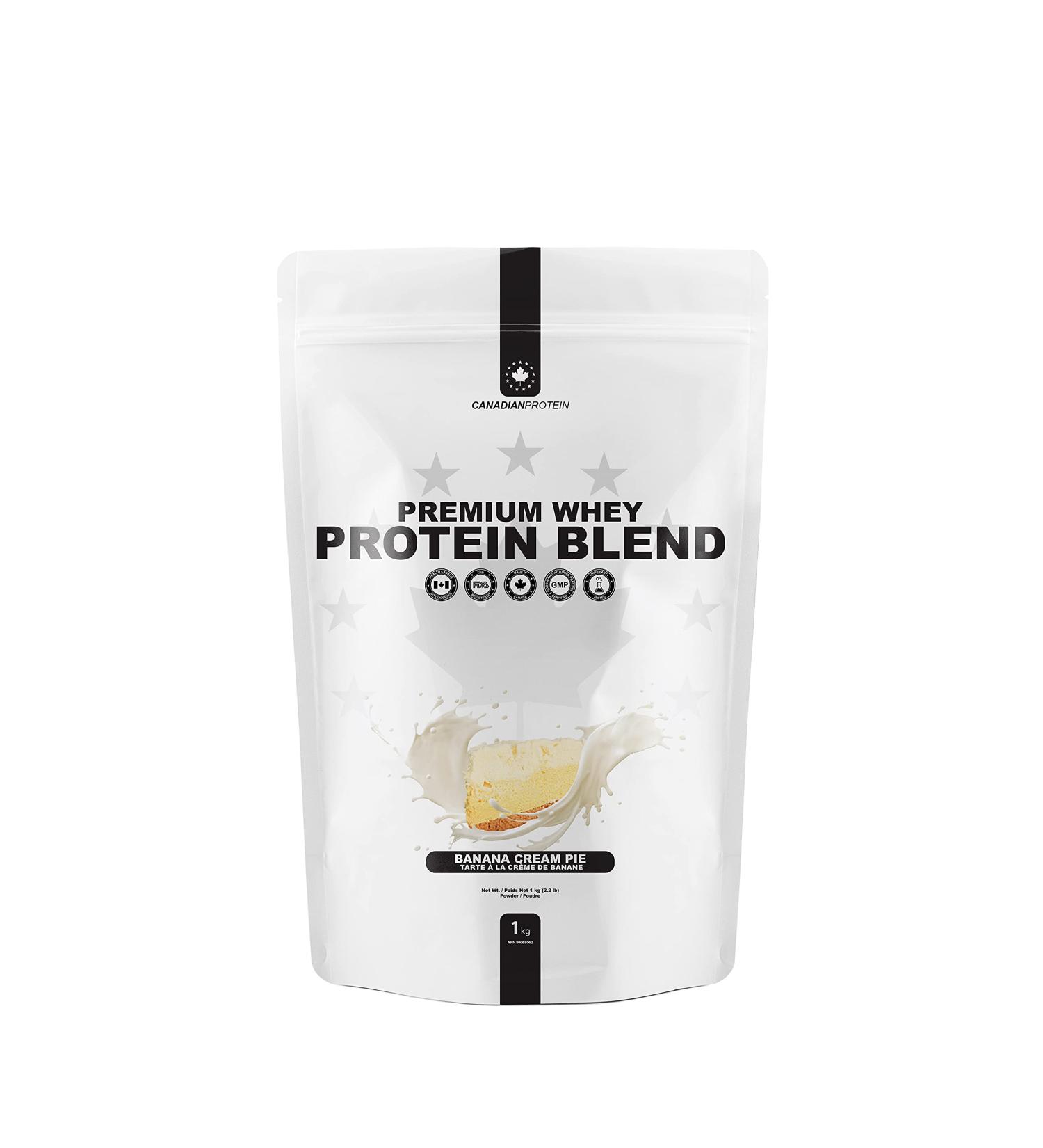 Canadian Protein Premium Whey Blend 25.5g of Protein | 1 kg of Banana Cream Pie Flavoured Low Carb Keto Friendly Workout Recovery Drink | Protein Powder Rich in BCAA Amino Acids Banana Cream Pie 1 kg (Pack of 1) - Buy Online on GoSupps.com