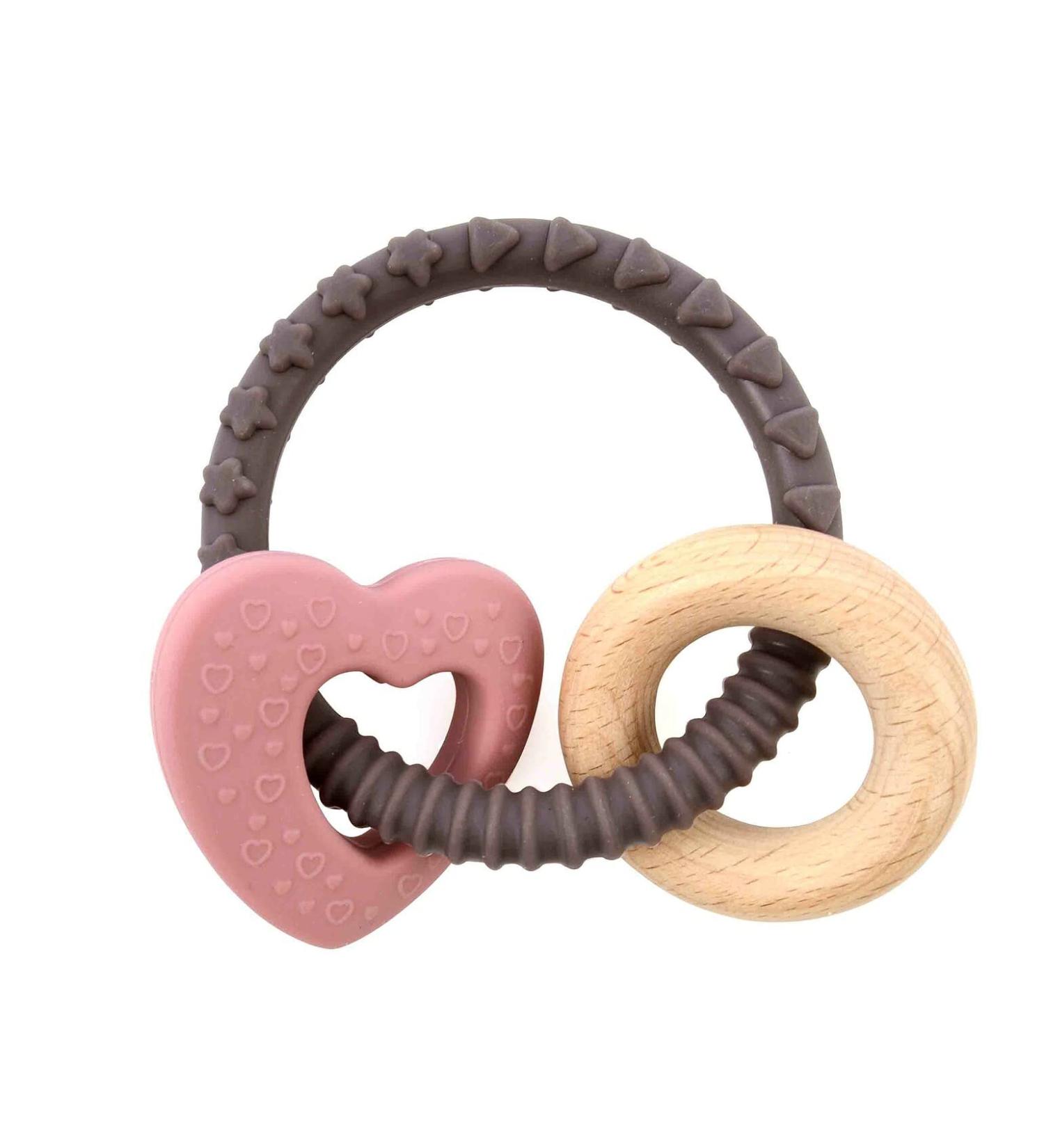 Bite ring in silicone Magni heart