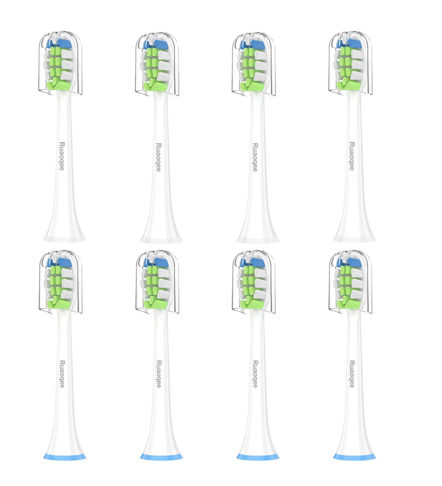 Ruaoqee Electric Toothbrush Replacement Heads - 8 Pack Compatible with Philips Sonicare Snap-on Toothbrushes - Buy Online on GoSupps.com