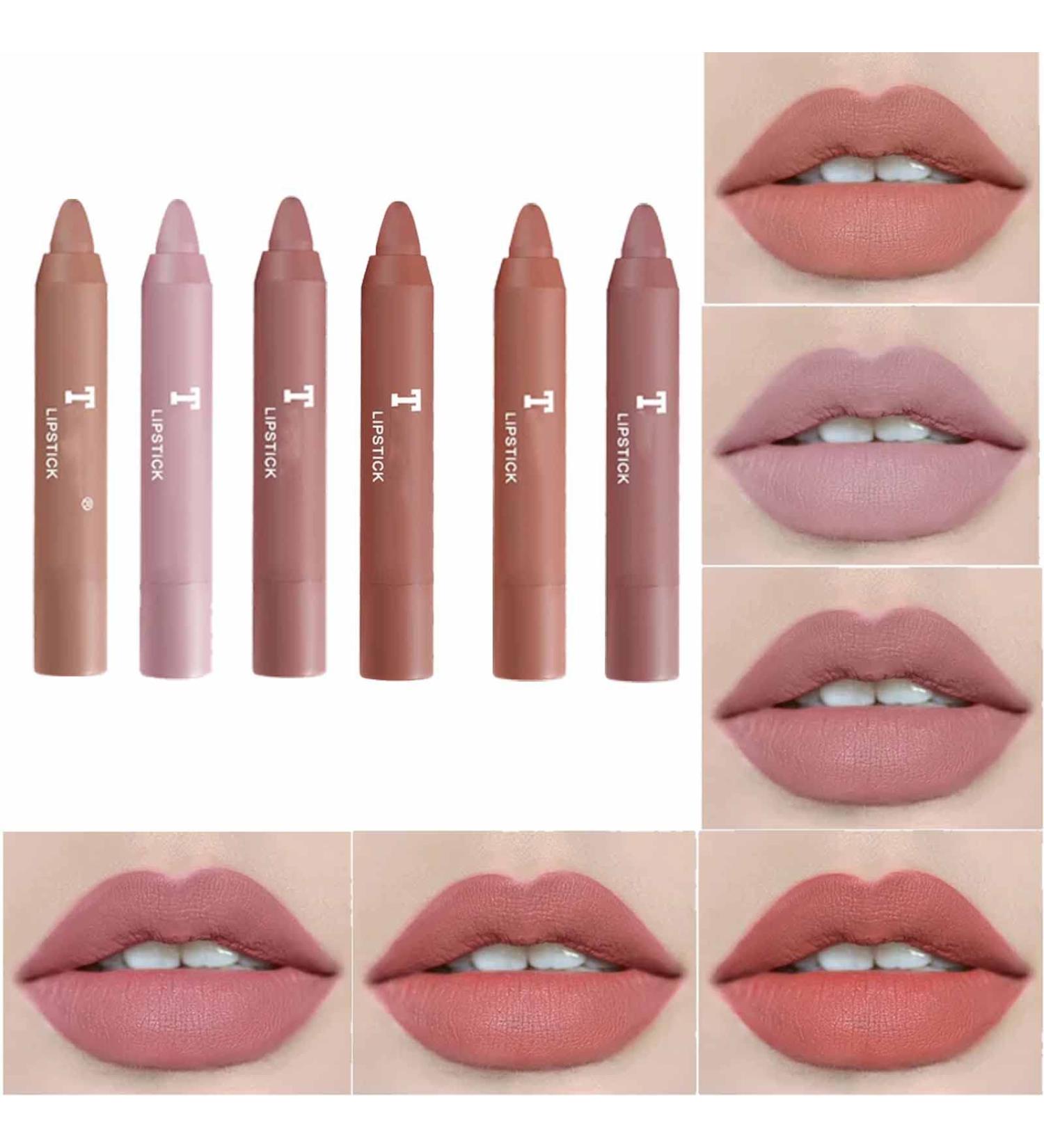 Nude Matte Lipstick Pen Set - 12 Colors, Waterproof & Long-lasting | Non-Fading Matte Lipliner Lip Pen Set for Women & Girls - Buy Online on GoSupps.com
