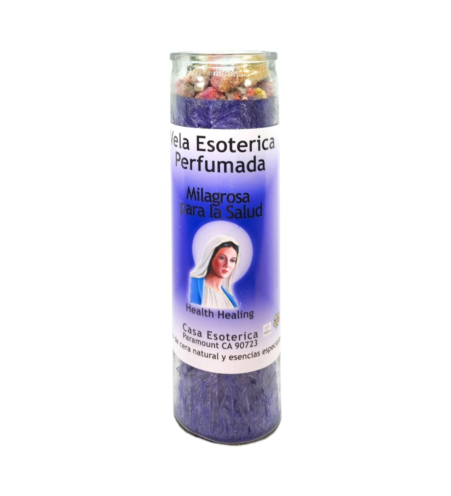 Blue Palm Wax Healing Candle - Spiritual Intention for Health | Vela Casa Esoterica | Milagrosa para la Salud - Buy Online on GoSupps.com
